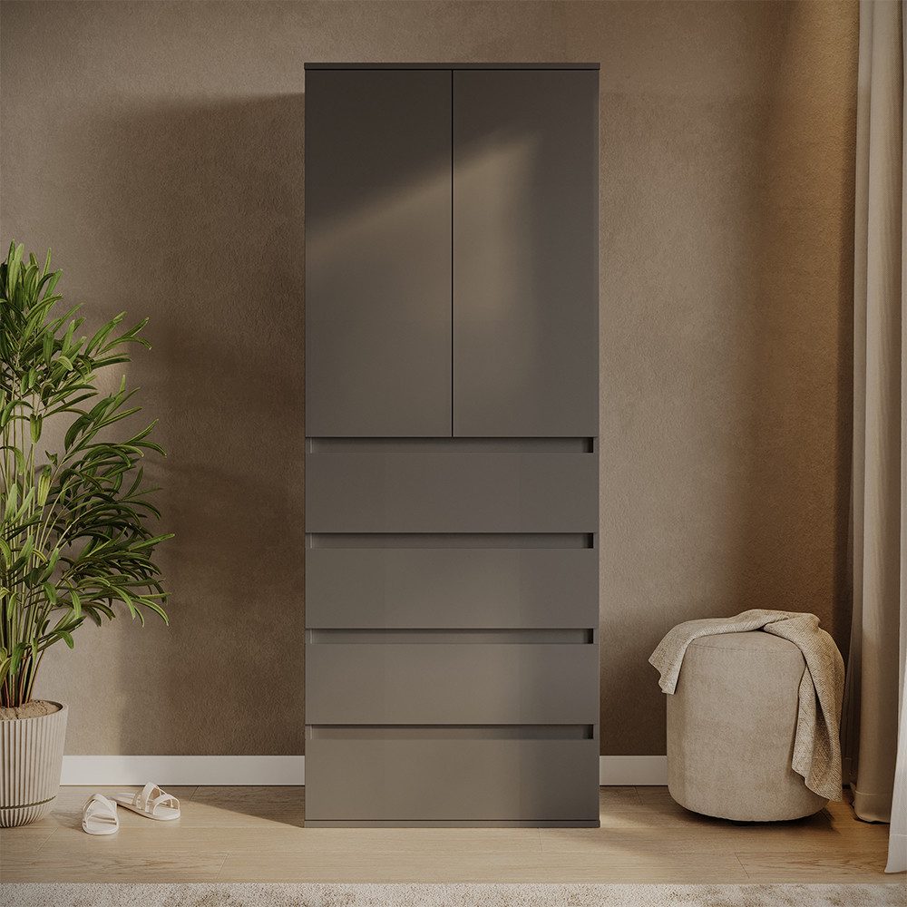 Vicco Kleiderschrank Claus, Anthrazit, 74 x 191.5 cm mit 4 Schubladen (1-St)