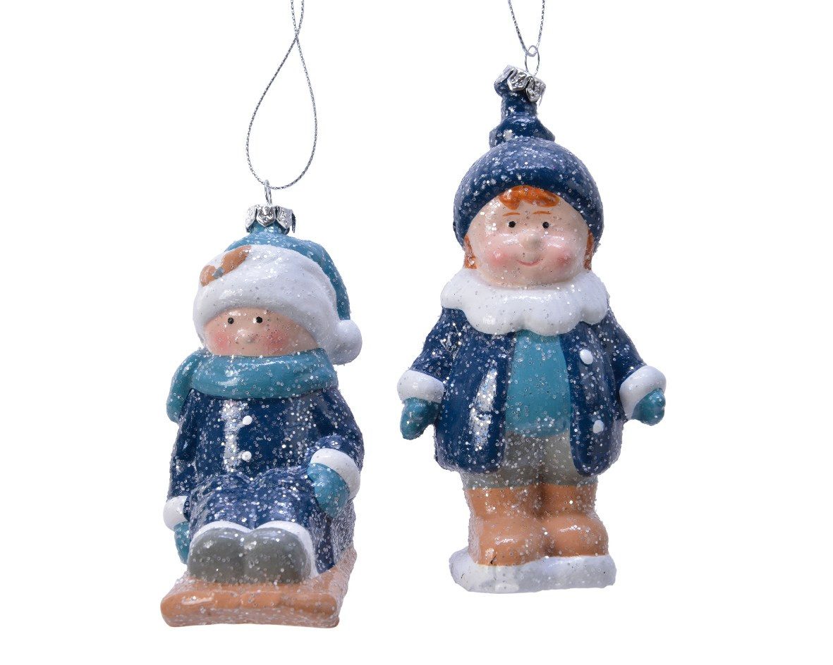 Kaemingk Christbaumschmuck, Anhänger Weihnachtsfiguren Kinder Kunststoff, 1 Stück sortiert