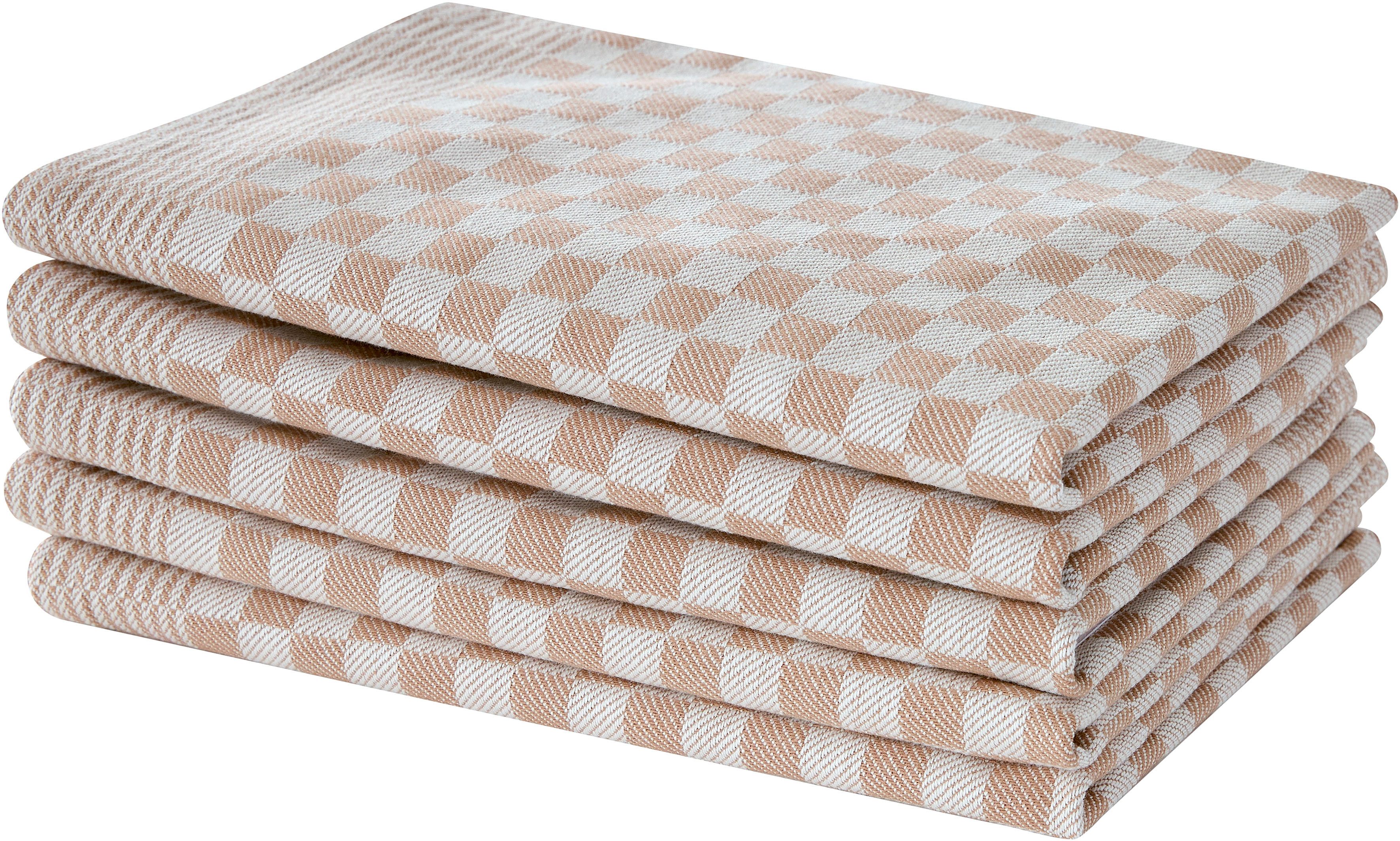 OTTO home Geschirrtuch Keersten Premium, (Set, 5-tlg., 5er Set), hochwertig, Grubentuch, 100 % Baumwolle, 5er-Set, 65 × 50 cm