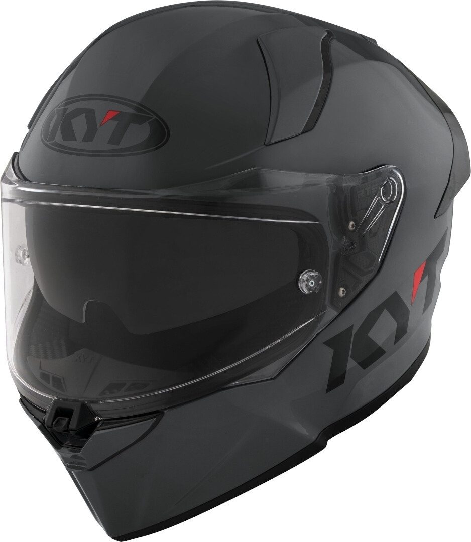 KYT Motorradhelm R2R Plain Helm, Sonnenvisier, Pinlock, Ratschenverschluss, Spoiler, ECE 22.06