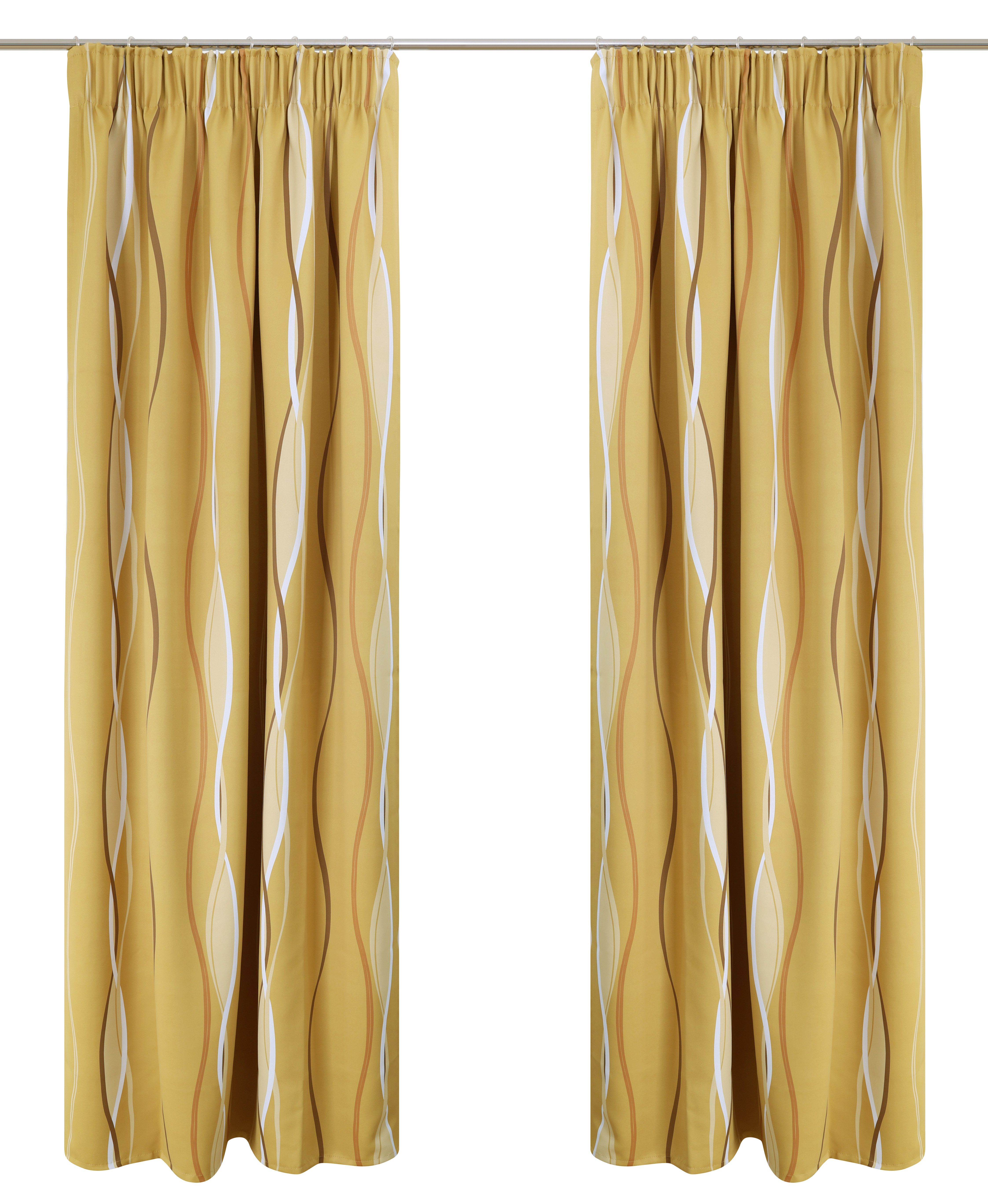 OTTO home Vorhang Dimona Blackout (1 St), Multifunktionsband, verdunkelnd, einseitig mit Wellenmotiv bedruckt