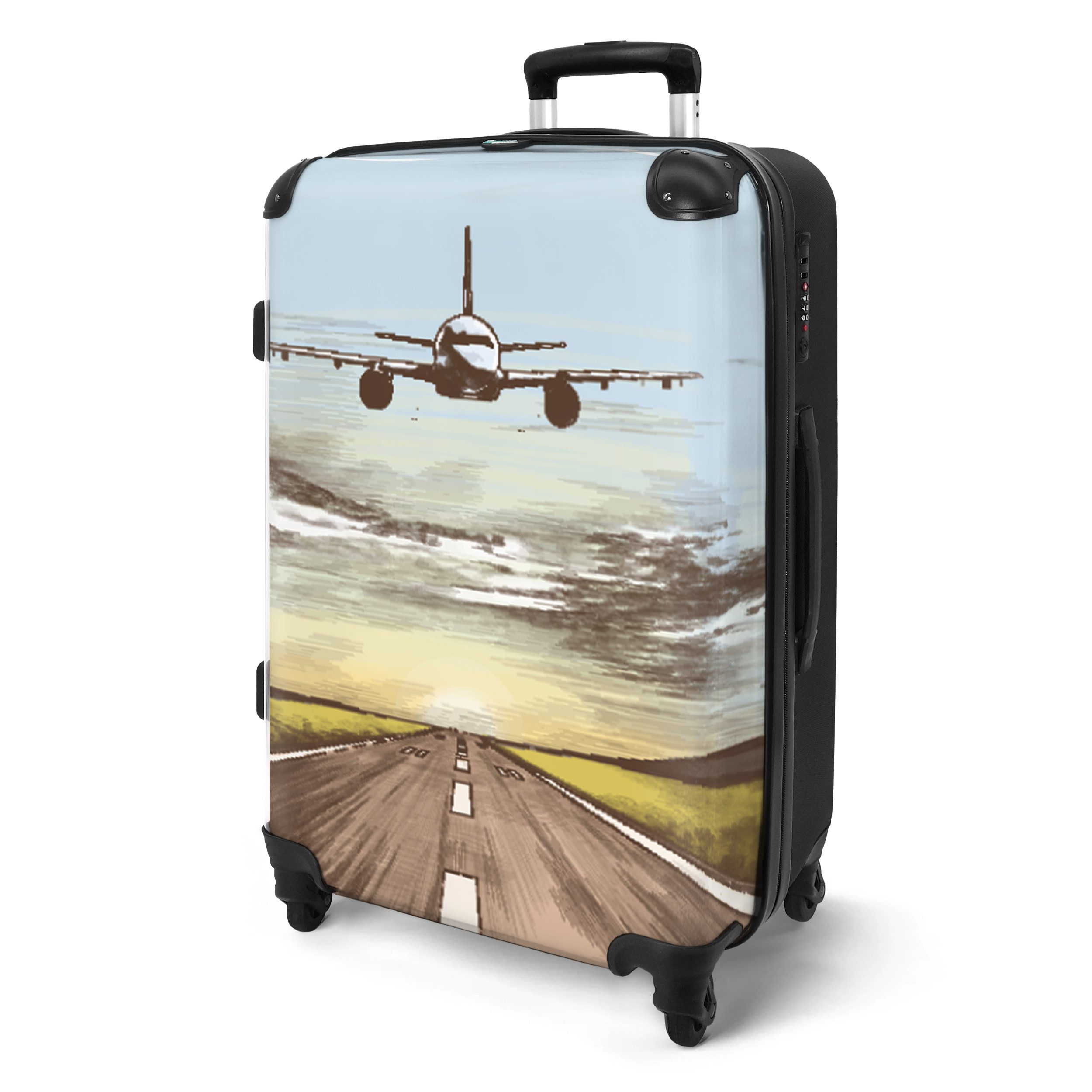 NoBoringSuitcases.com© Hartschalen-Trolley Flugzeug - Flughafen - günstig online kaufen