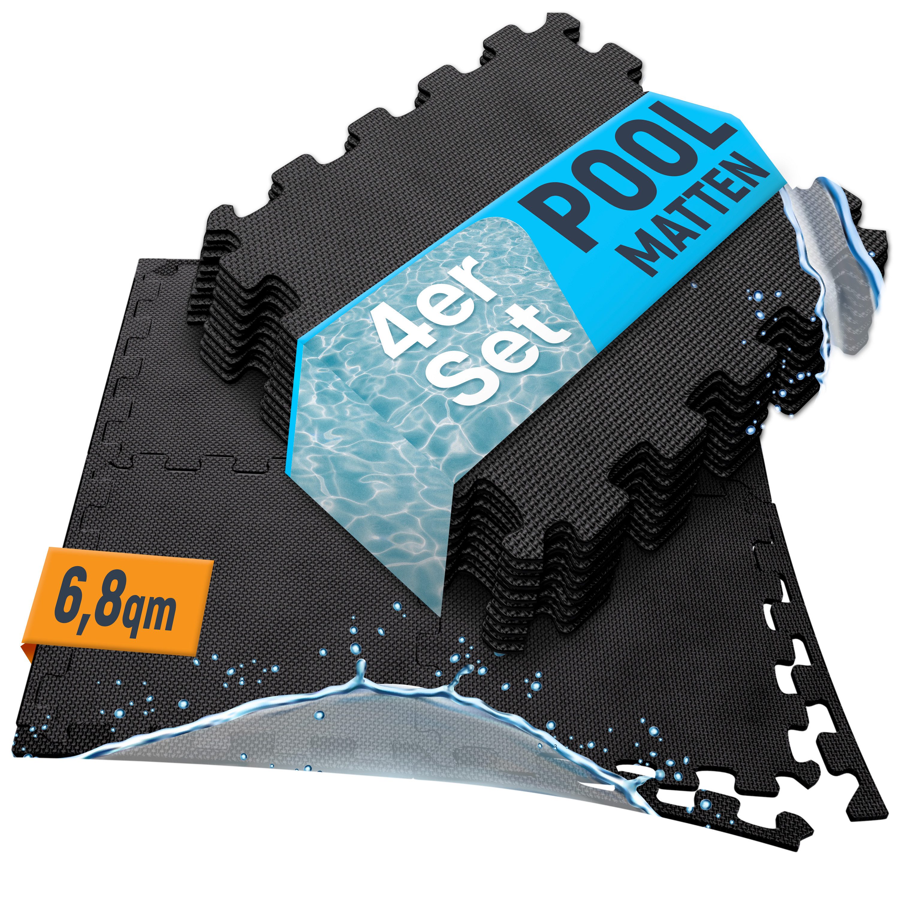 NEOLYMP Whirlpoolmatte Robuste Bodenschutzmatte - Fitness - Schutzmatte Boden - Fitnessmatte, (18 Puzzlestücke inkl. Randteile, 18 Schutzmatten Pool inklusive Randstücke - Puzzletechnik Poolboden), Schützt deinen Pool, EVA Matte, Studioqualität, Anti-Rutsch