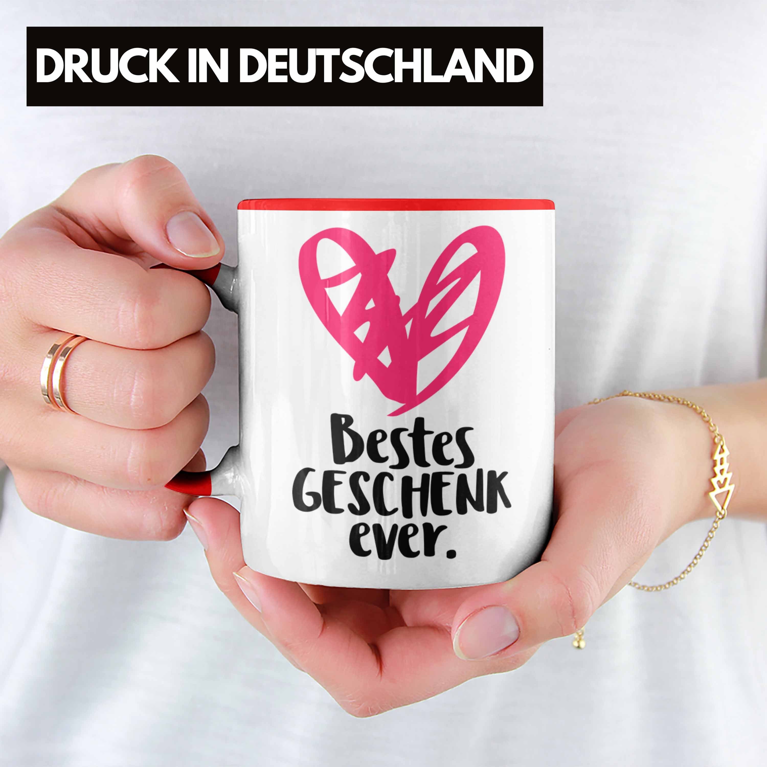 Trendation Tasse Tasse Lustige Trendation Mama Frauen Tante für mit Rot Schwester Wichtelgeschenk Spruch Geschenkidee - Kaffeetasse