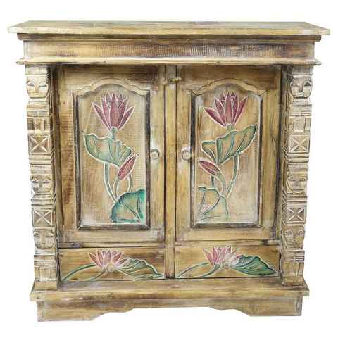 Oriental Galerie Mehrzweckschrank Schrank 80 x 80cm Lotus Natur Color (1-St)