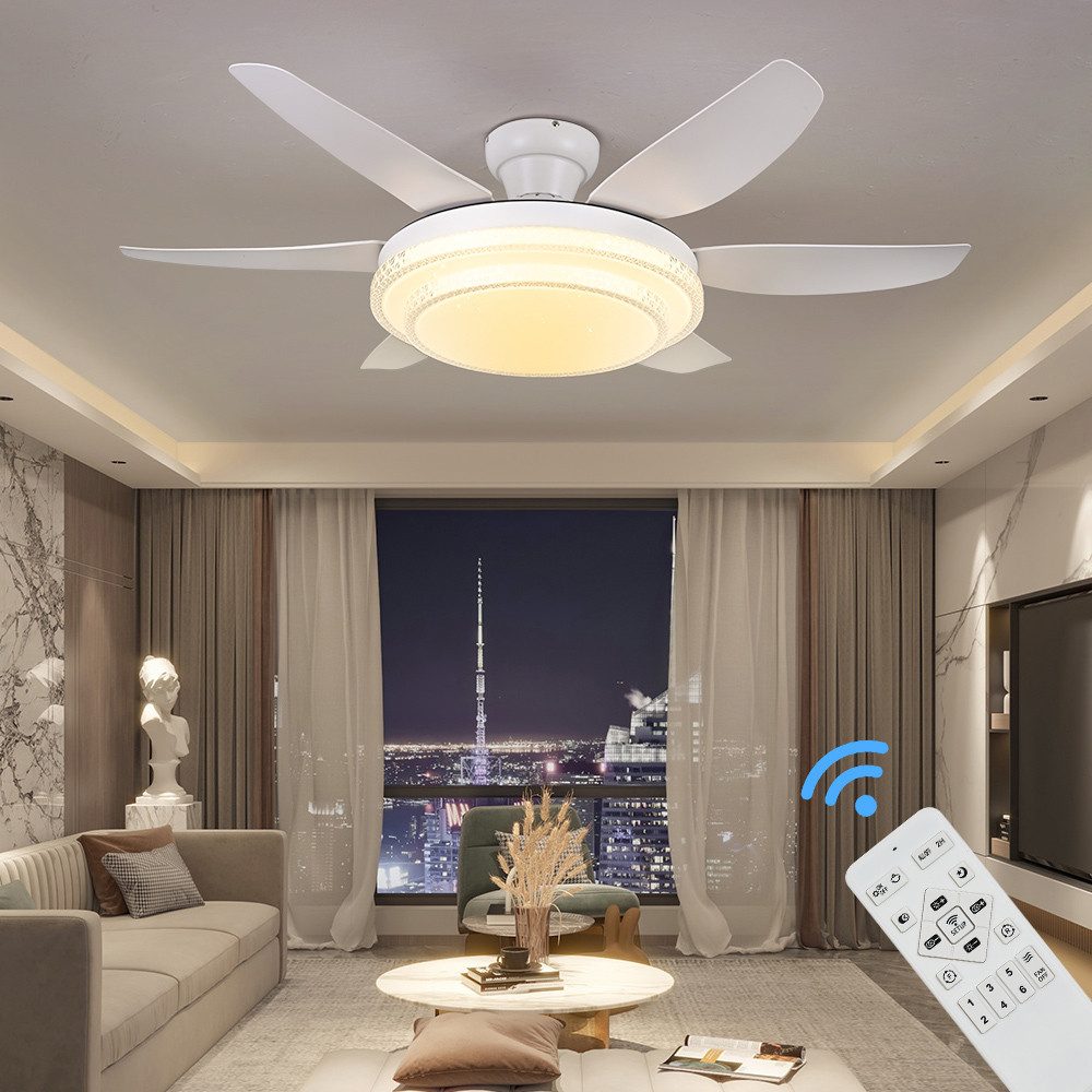 Euroton Deckenventilator Deckenventilator LED Beleuchtung 6 günstig online kaufen