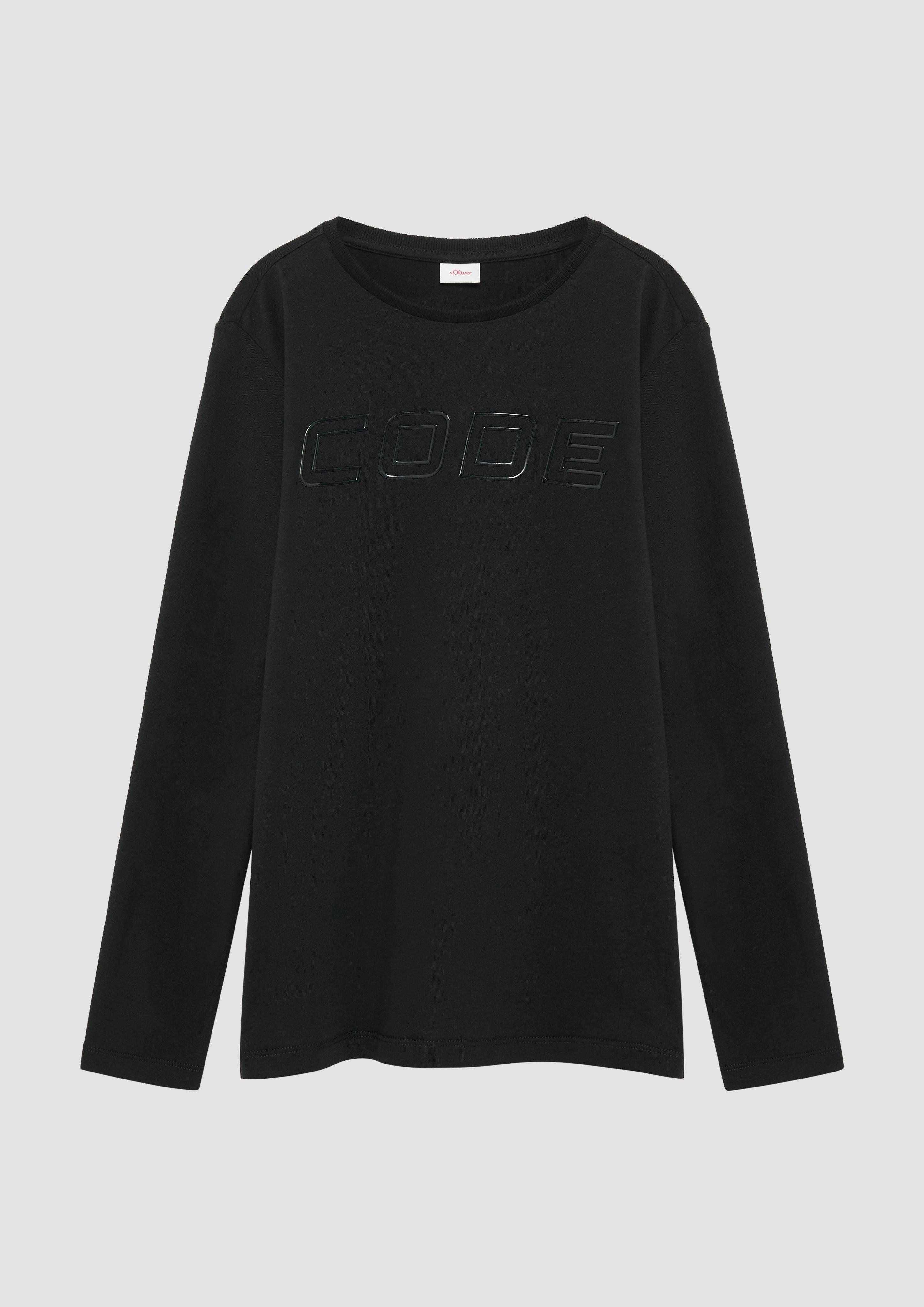 Langarmshirt Weiches Baumwoll-Longsleeve mit 3D-Print