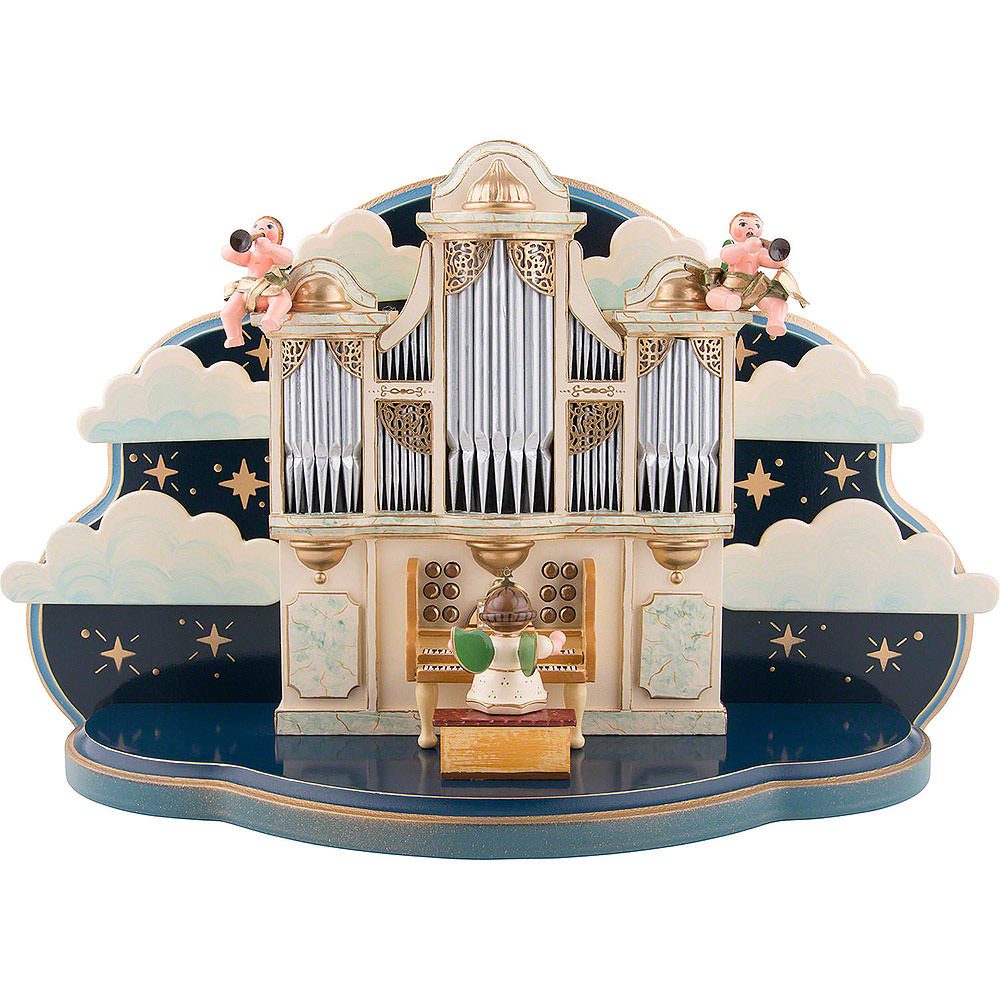 Hubrig Volkskunst GmbH Dekofigur Orgel mit kleiner Wolke (1.22 Musikwerk für Hubrig Engelorchester - 35