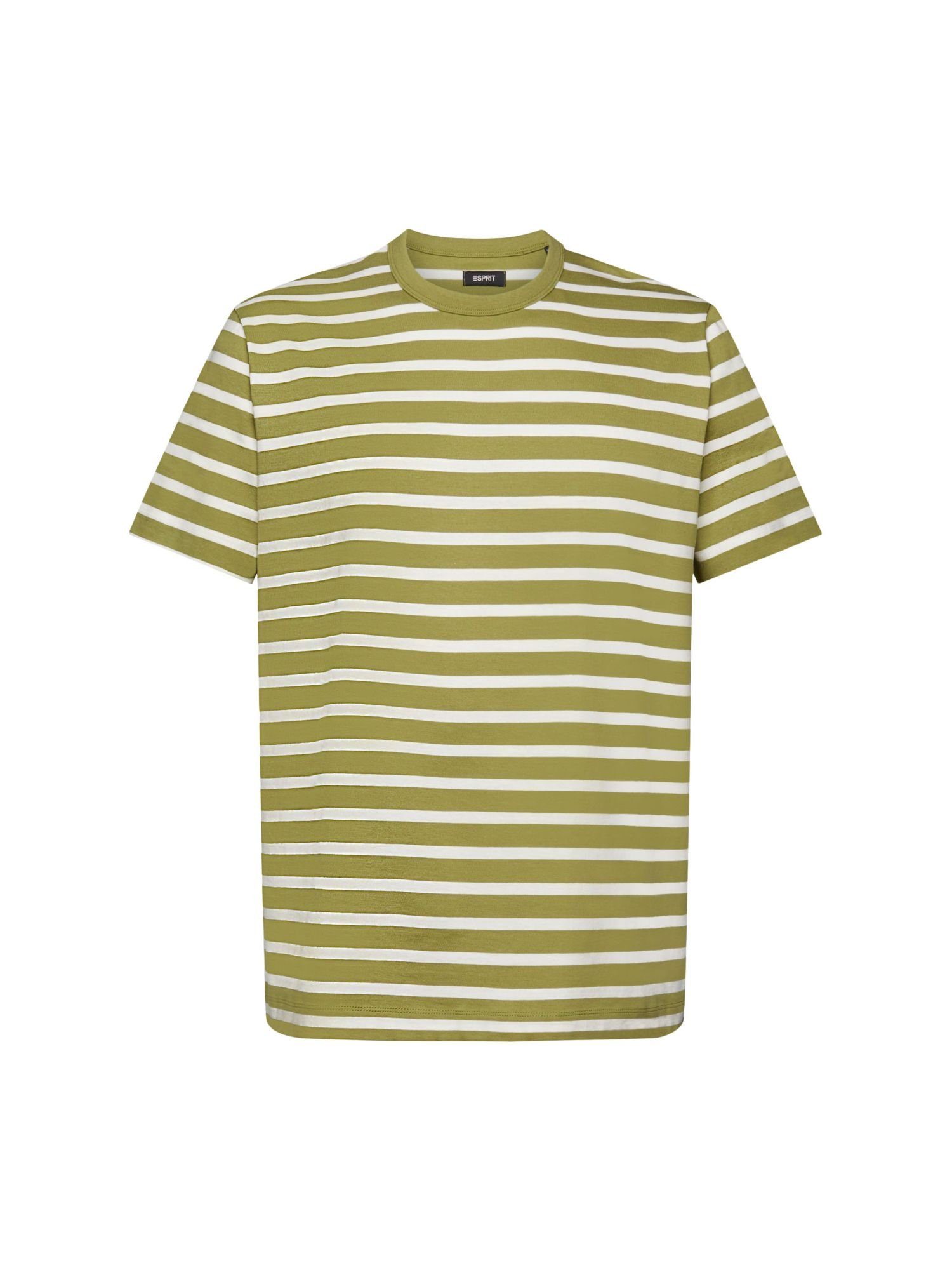 Esprit Collection T-Shirt Streifen-T-Shirt aus nachhaltiger Baumwolle (1-tlg) LEAF GREEN