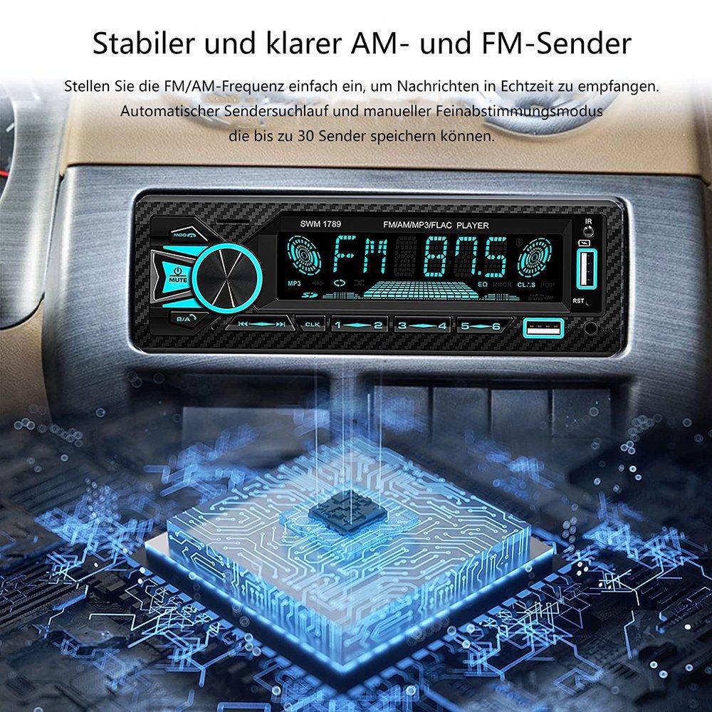 Bluetooth Autoradio Autoradio Sprachsteuerung, GelldG FM/AM, 5.1 Dual mit