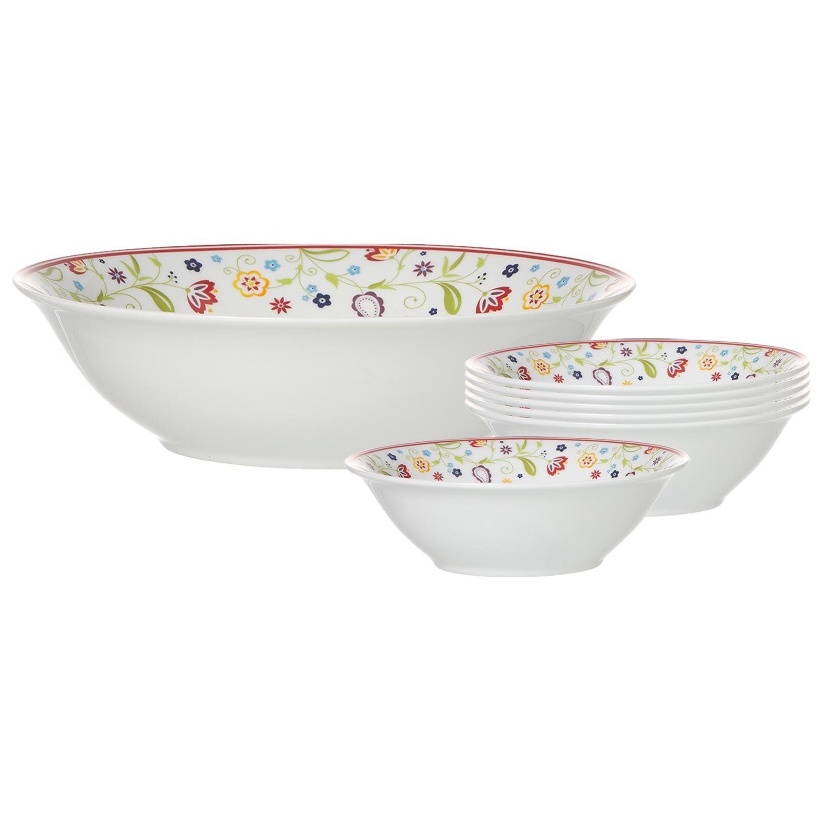 Ritzenhoff & Breker Schale Set, Shanti 6x Porzellan, Beilagenschale, Servierschale, 7-tlg) (1x Salatschalen