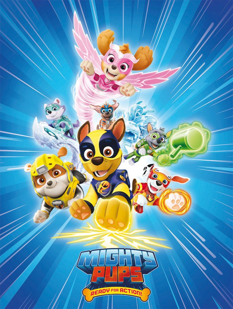 Bönninghoff Leinwandbild Wandbild MIGHTY PUPS PAW PATROL 46x61 cm – Leinwandbild Keilrahmen, Cartoon, Hunde, Kinder, Paw Patrol, Serien, Tiere (1 St), auf Keilrahmen gespannt