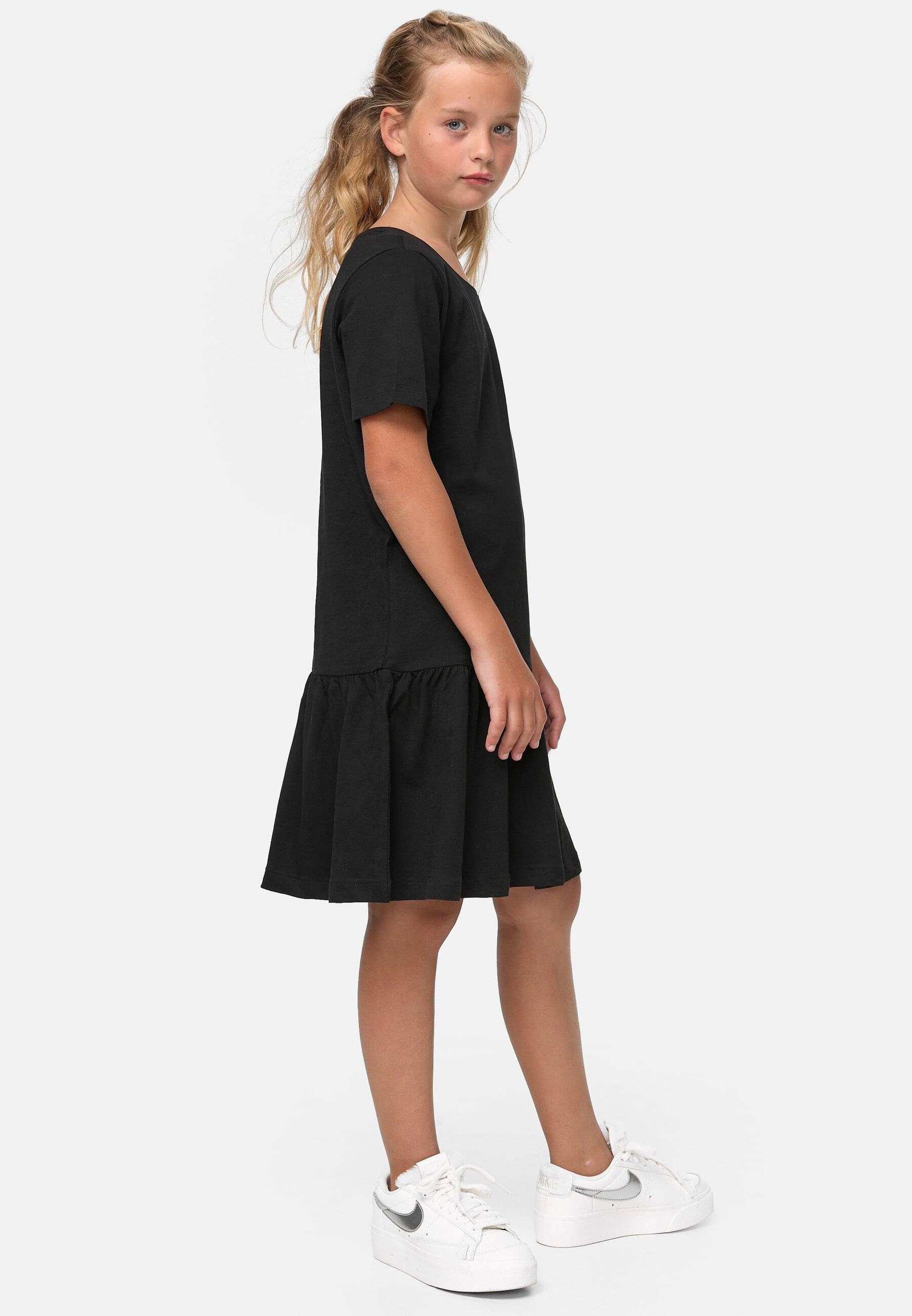 URBAN CLASSICS Jerseykleid (1-tlg) Valance Tee Girls black Dress Damen
