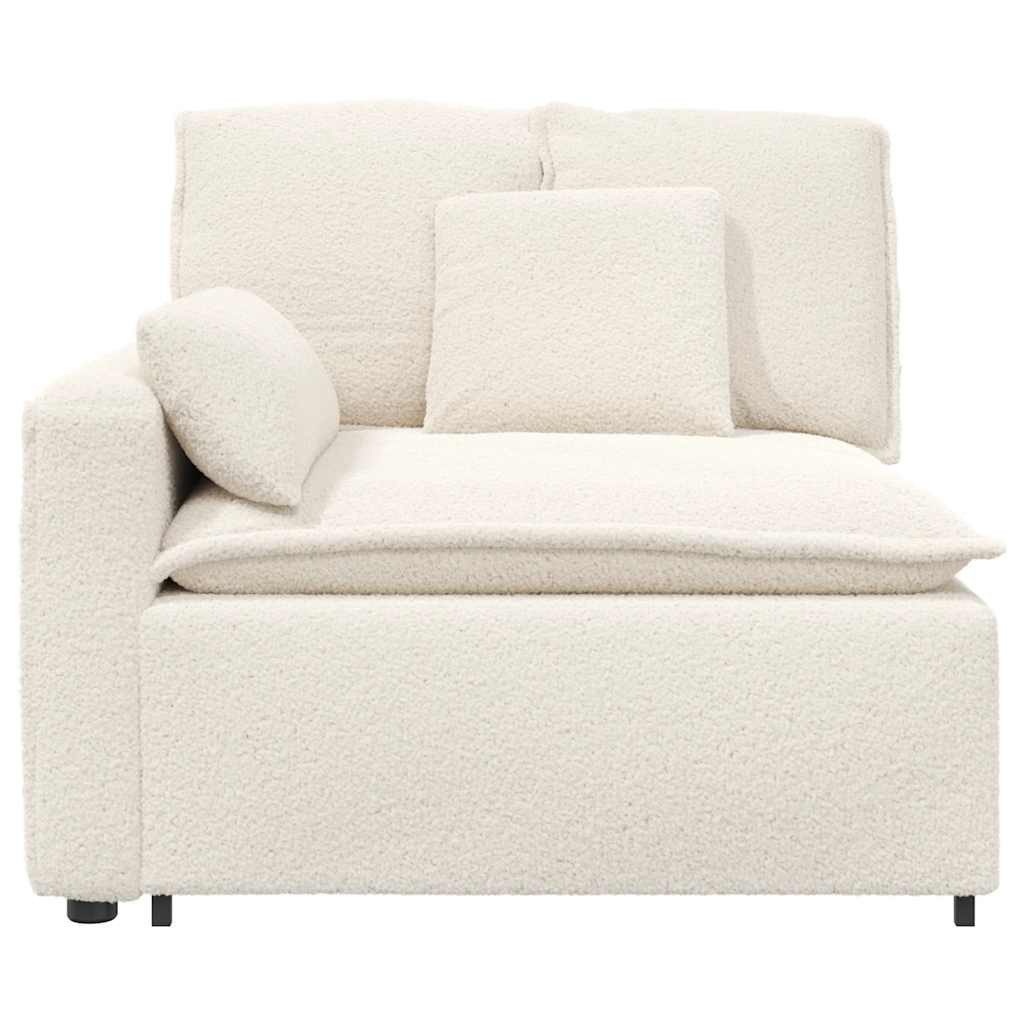 vidaXL Sofaelement Modulares Sofa Endmodul mit Armlehne Kissen Creme 100 cm günstig online kaufen