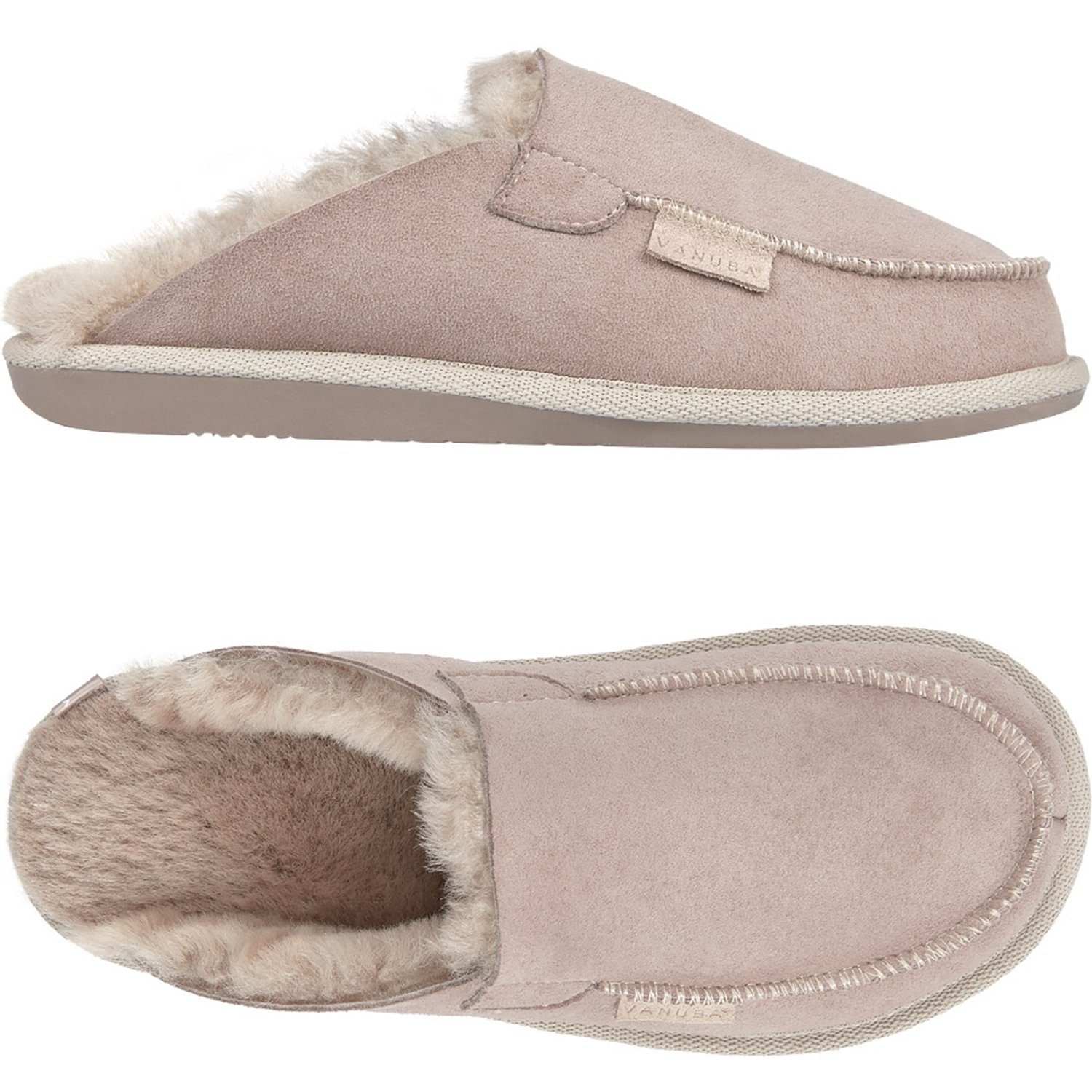 Vanuba AWASSI Damen Hausschuh Echtleder Hüttenschuhe/Winter-Hausschuhe/Gefüttert