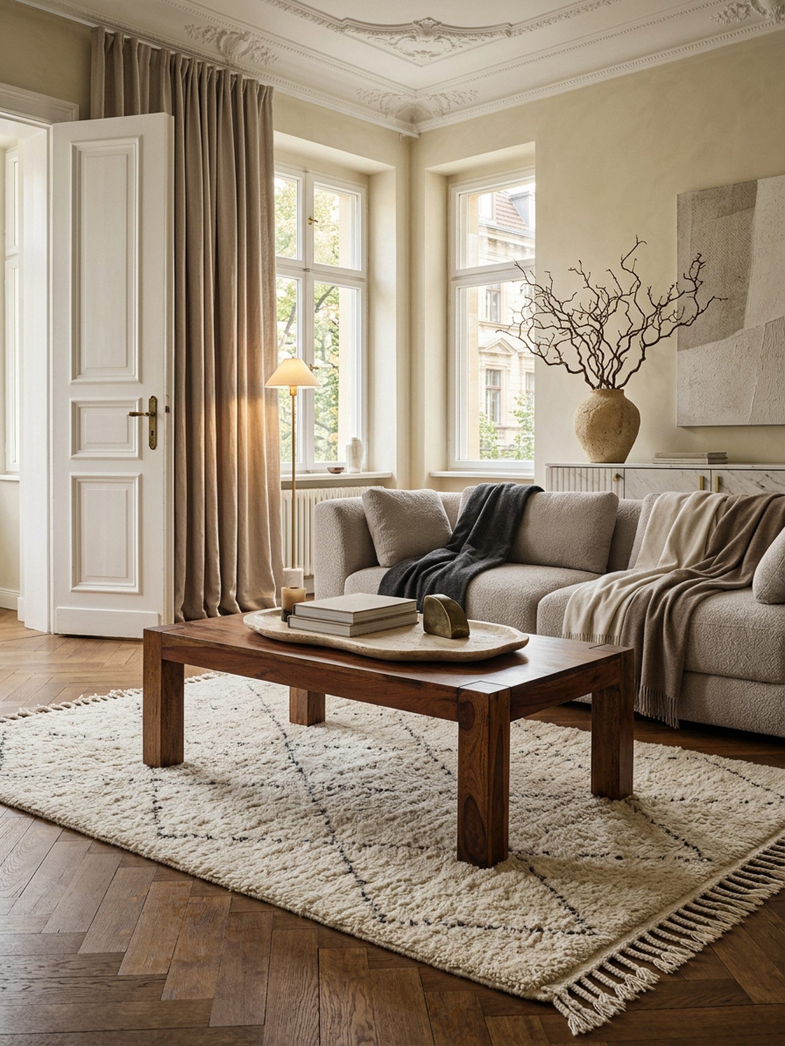 KADIMA DESIGN Couchtisch Couchtisch Massiv-Holz 110cm breit Wohnzimmer-Tisch Design, dunkel-braun Landhaus-Stil Beistelltisch