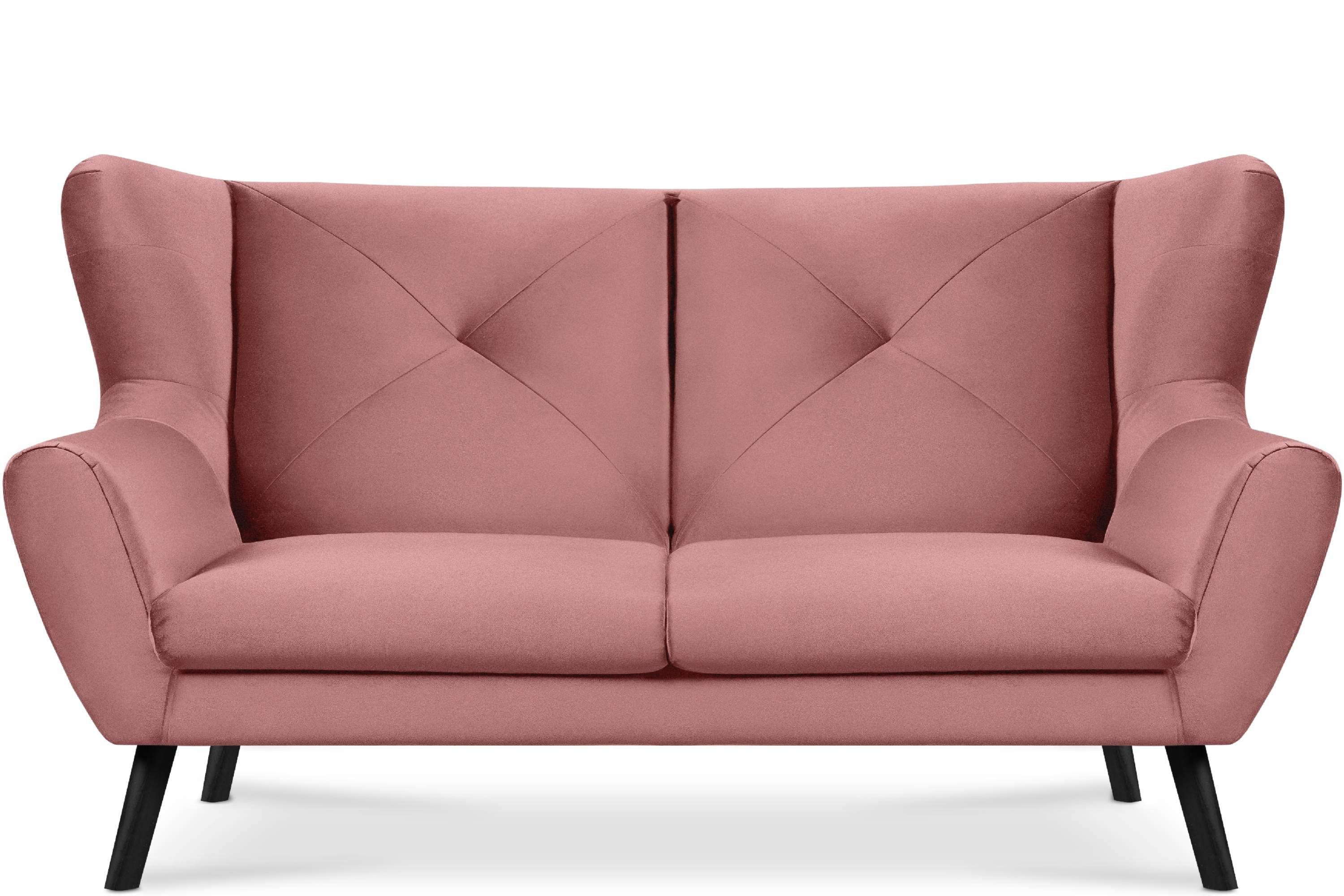 Konsimo Sofa MIRO Sofa 3 Sitzer, wasserabweisender Oberstoff, bequemer Schaumstoff im Sitz rosa | rosa