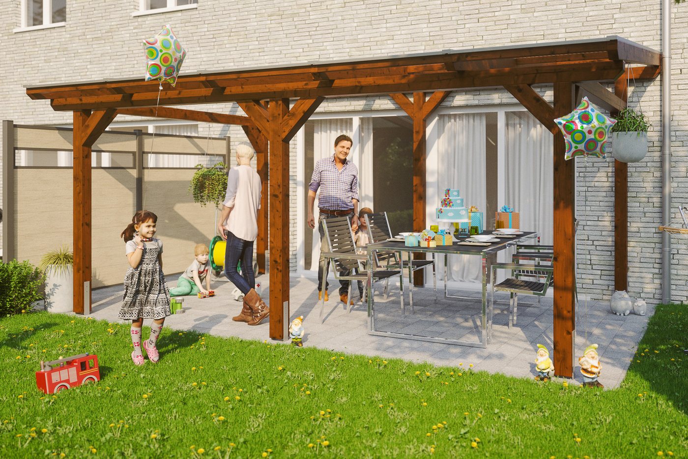 Thumbnail - Skanholz Terrassendach Siena, BxT: 541x300 cm, Bedachung Doppelstegplatten, Leimholz