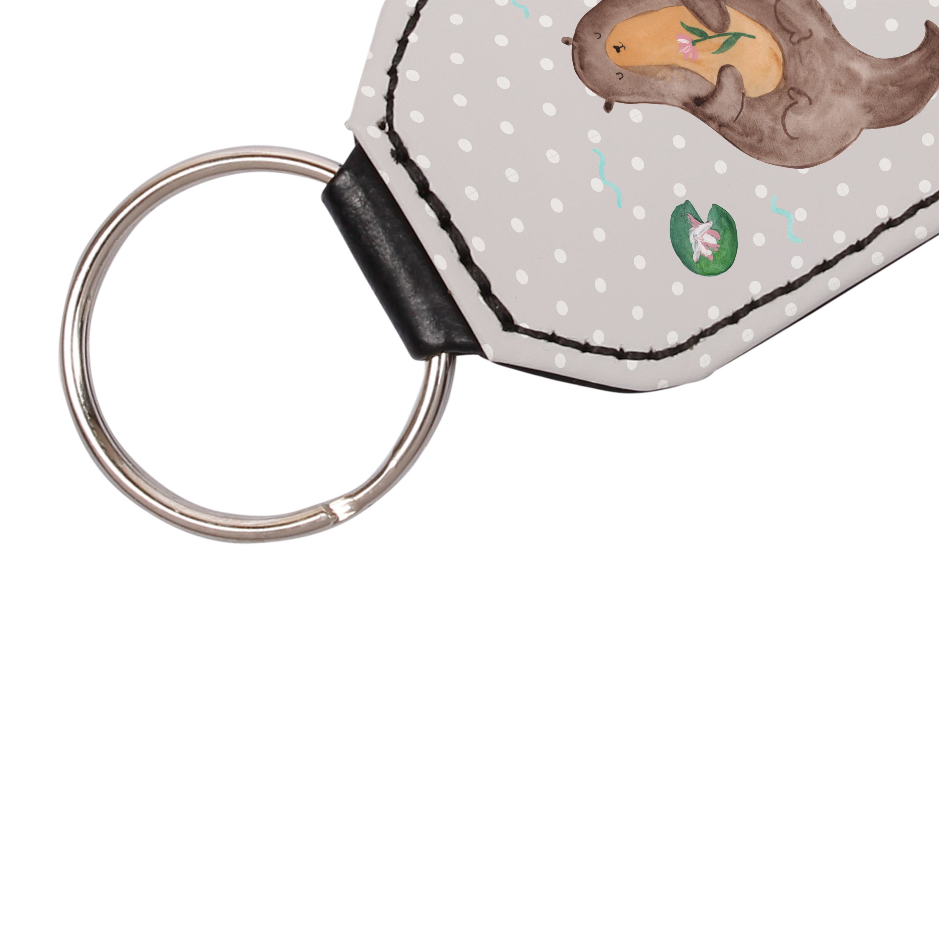 Otter - Seerose Grau Panda Schlüs Geschenk, Mrs. & Anhänger, Wasser, mit (1-tlg) Pastell Schlüsselanhänger - Mr.