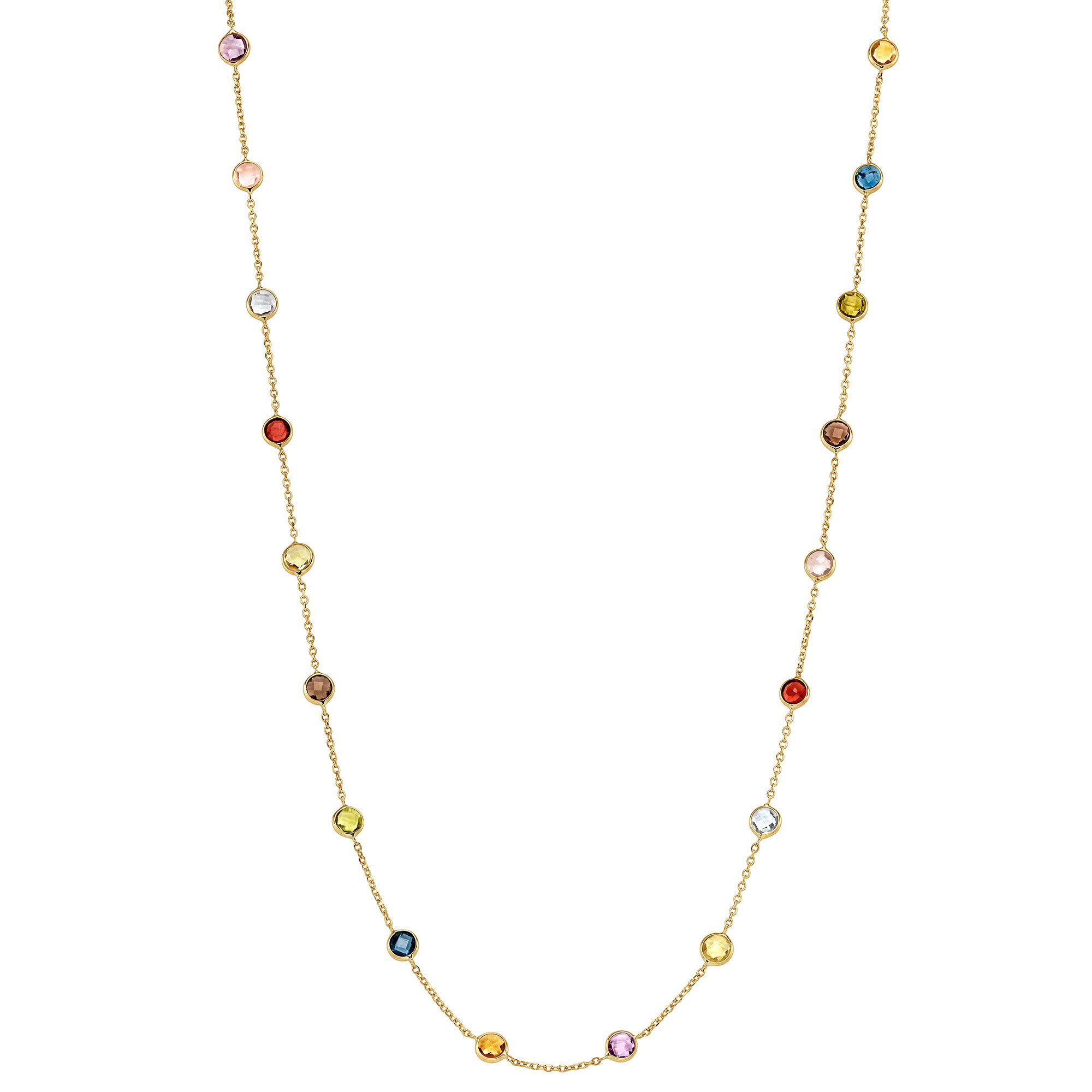 HOPLO Goldkette Armkette mit Farbsteinen Ankerkette 1,1 mm 19 cm 585-14 Karat Gold, Made in Germany