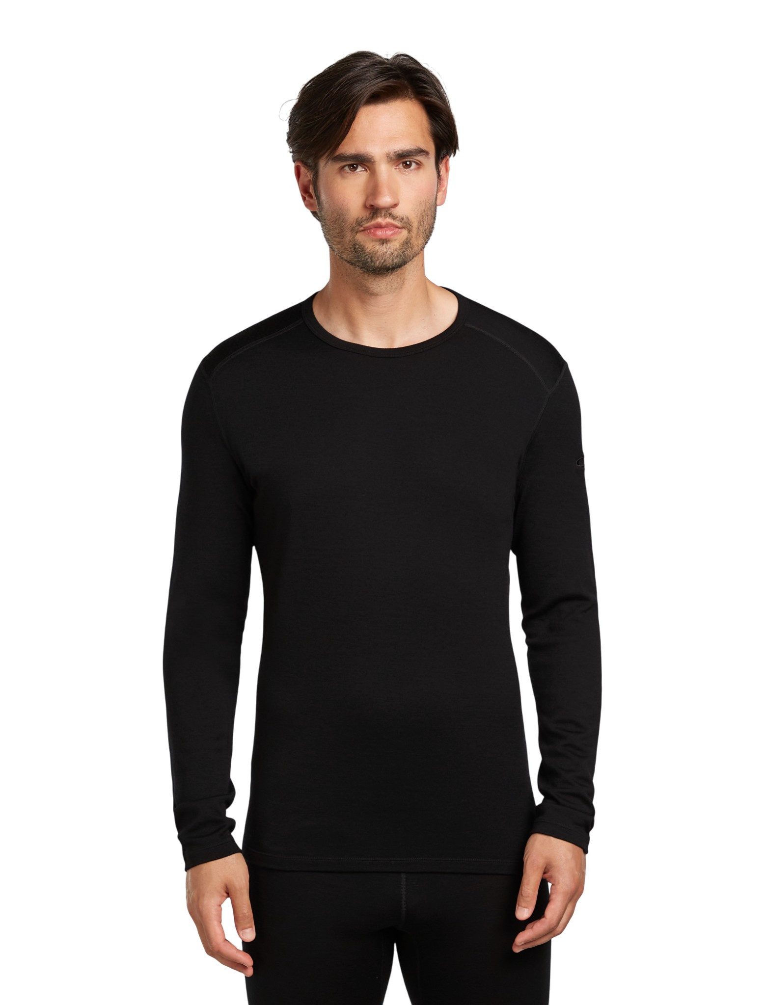 Icebreaker Langarmshirt Unterwäsche 260 Tech Crewe - Merinowolle, enganliegend - schwarz