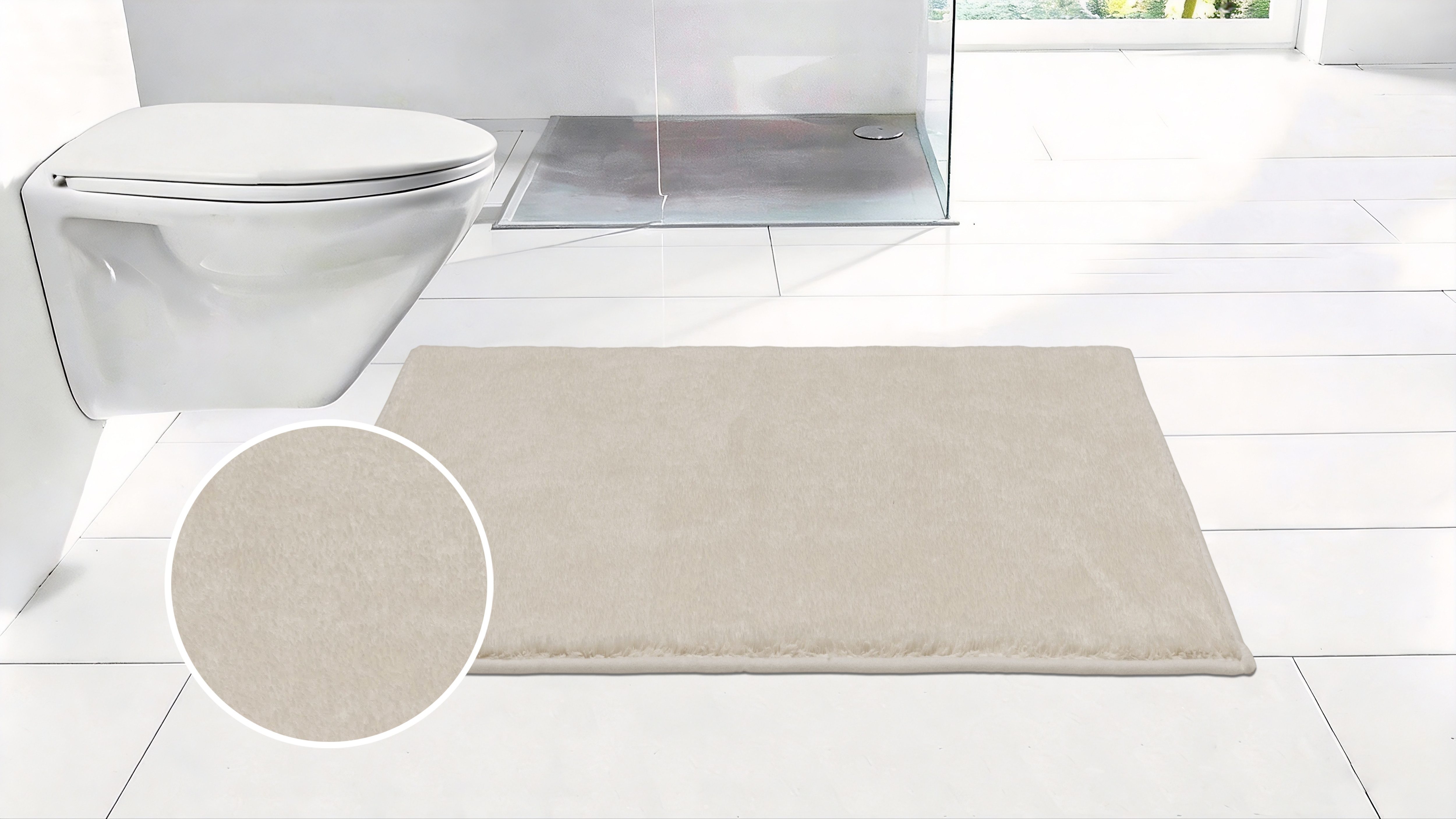 OTTO home Badematte Cali, Badvorleger, Badezimmer Teppich, Duschvorleger, Höhe 10 mm, rutschhemmend beschichtet, schnell trocknend, fußbodenheizungsgeeignet, Polyester, rechteckig, weich, Uni Farben, auch als Teppich erhältlich