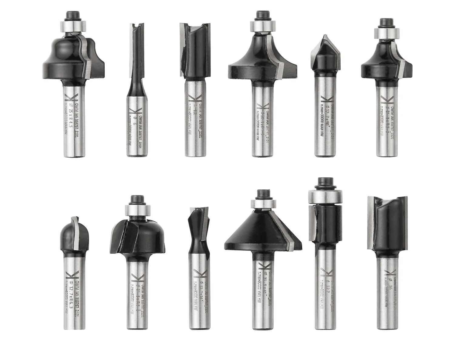 Parkside Fräser-Set PARKSIDE Fräsköpfe für Oberfräsen 12-teilig