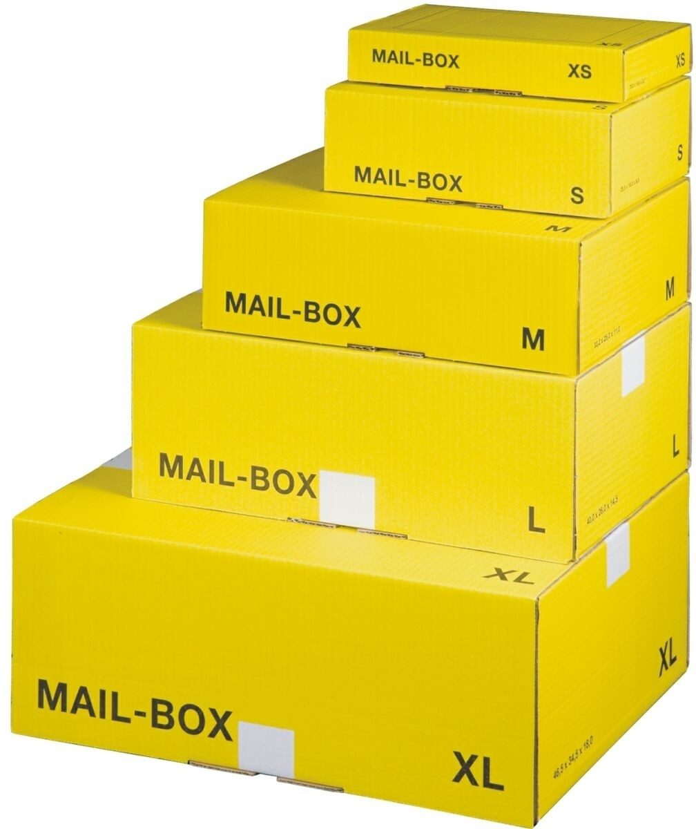 Versandkarton Versandkarton MAILBOX S 255x185x85mm gelb/anthrazit