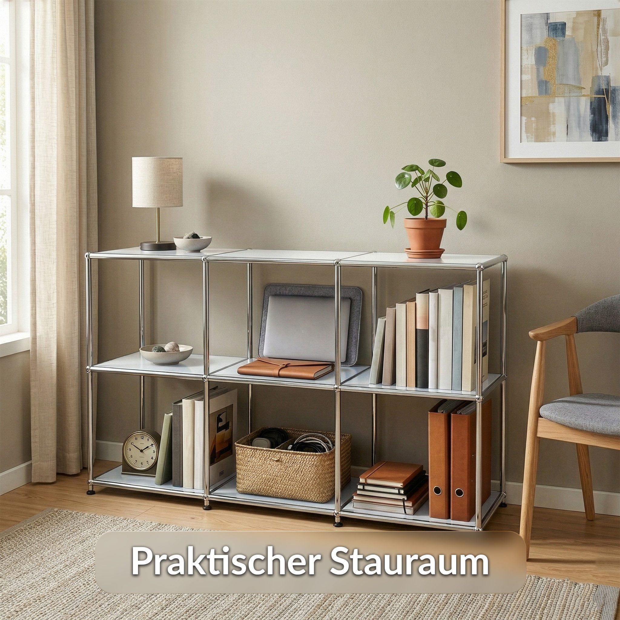 Kubus Standregal Urban Pure MK-018, Ablagen Sideboard Lowboard Offenes Bücherregal, Einzelartikel, Offene Bauweise, breite Ablageflächen, höhenverstellbare Füße – Bild 5 von 5