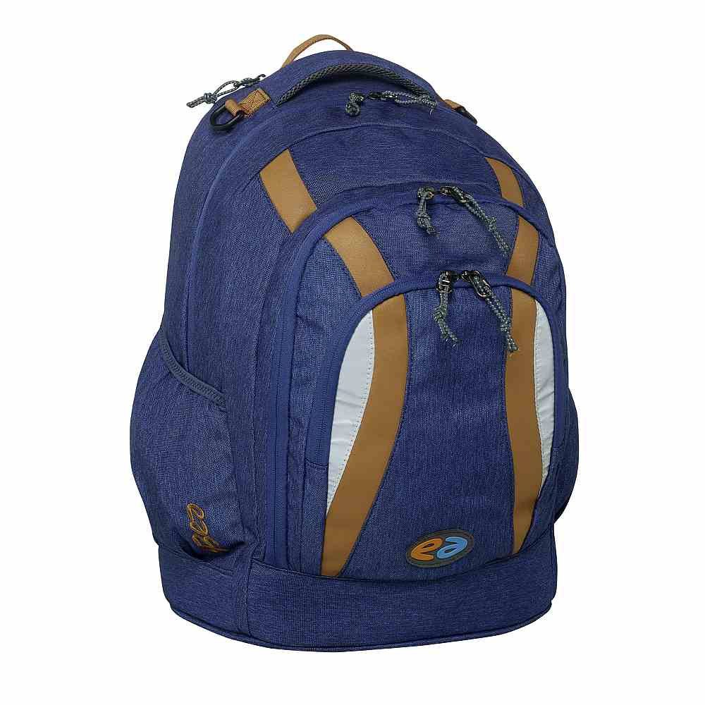 yzea® Schulrucksack YZEA by TAKE IT EASY Schulrucksack Go Ocean blau cognac 29L Rucksack