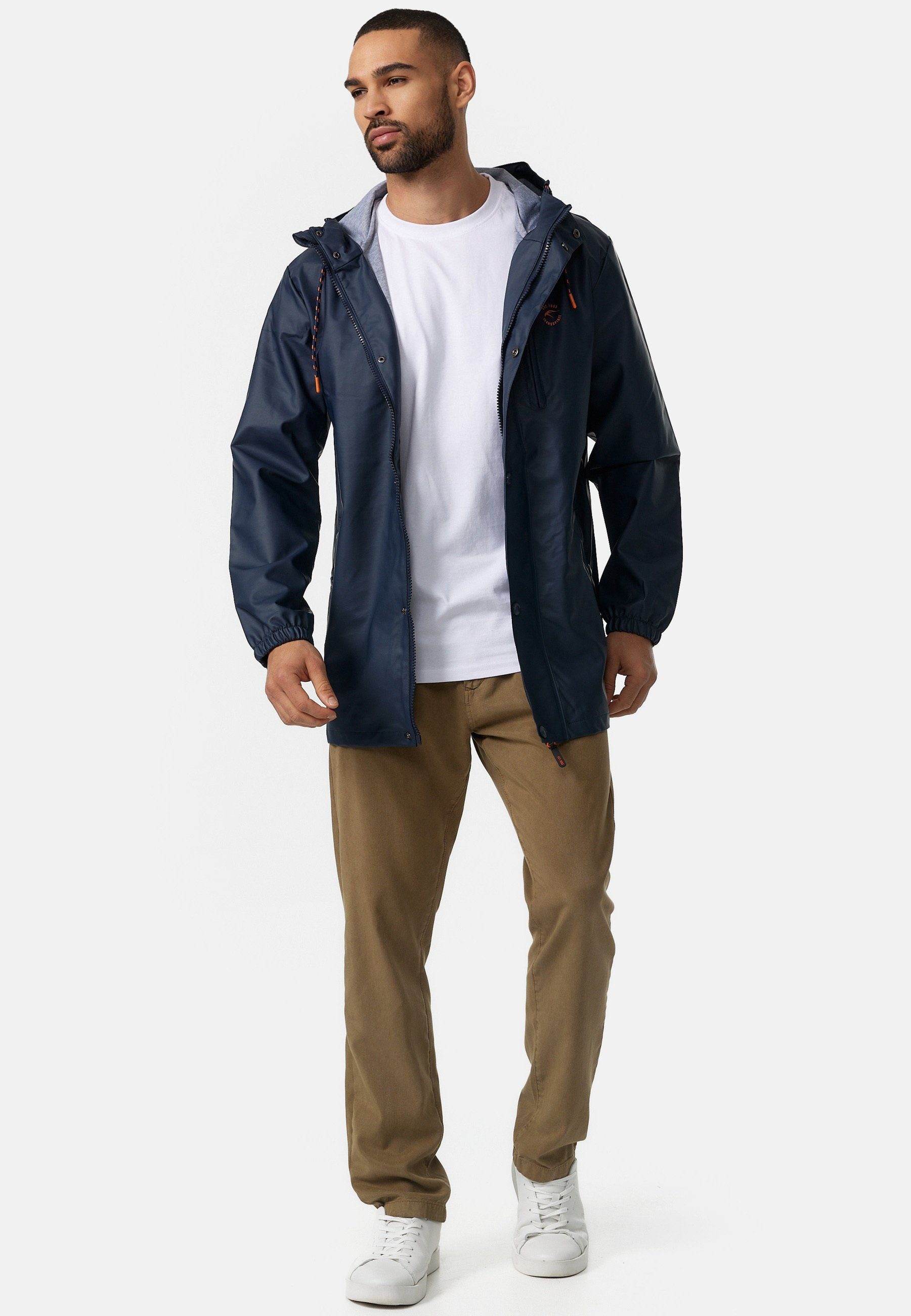 Indicode Regenjacke Herren Malmoe Nässeschutz Herrenjacke halblange, mit Kapuze