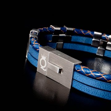 UNIQAL.de Lederarmband DESERT UND AZURE (Edelstahl, Echtleder, Casual Style, handgefertigt)