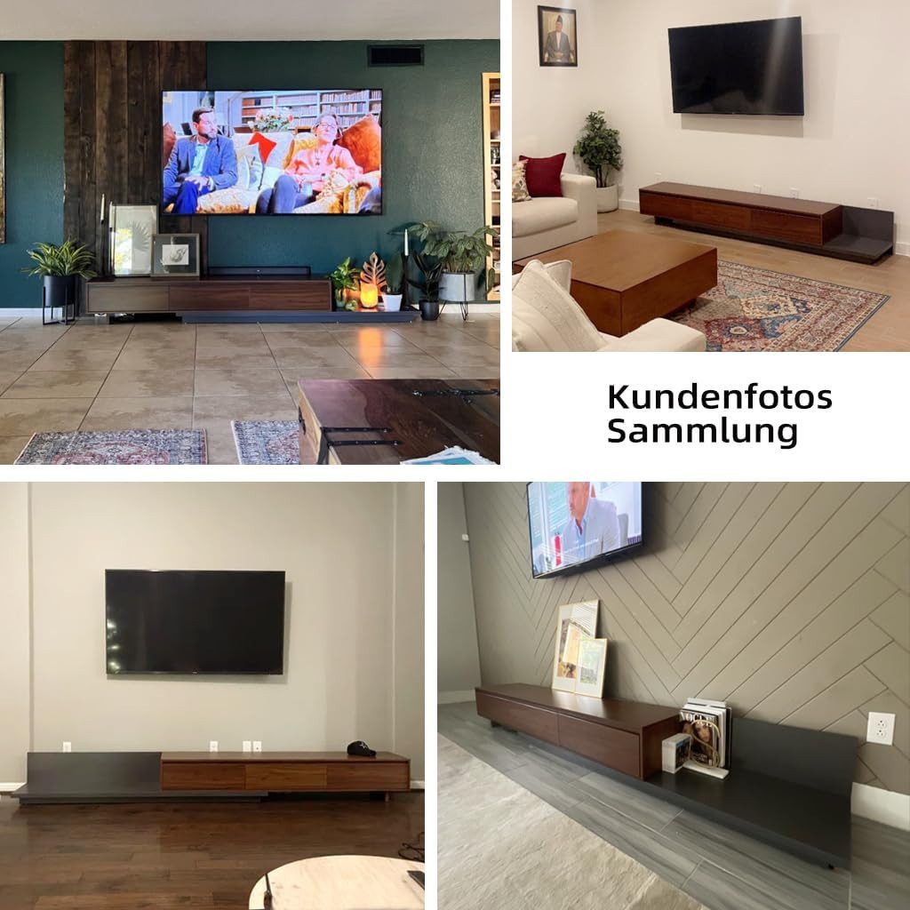 EOBfurniture TV-Schrank 180-300cm Verstellbar - Erweiterbares Lowboard In Walnuss