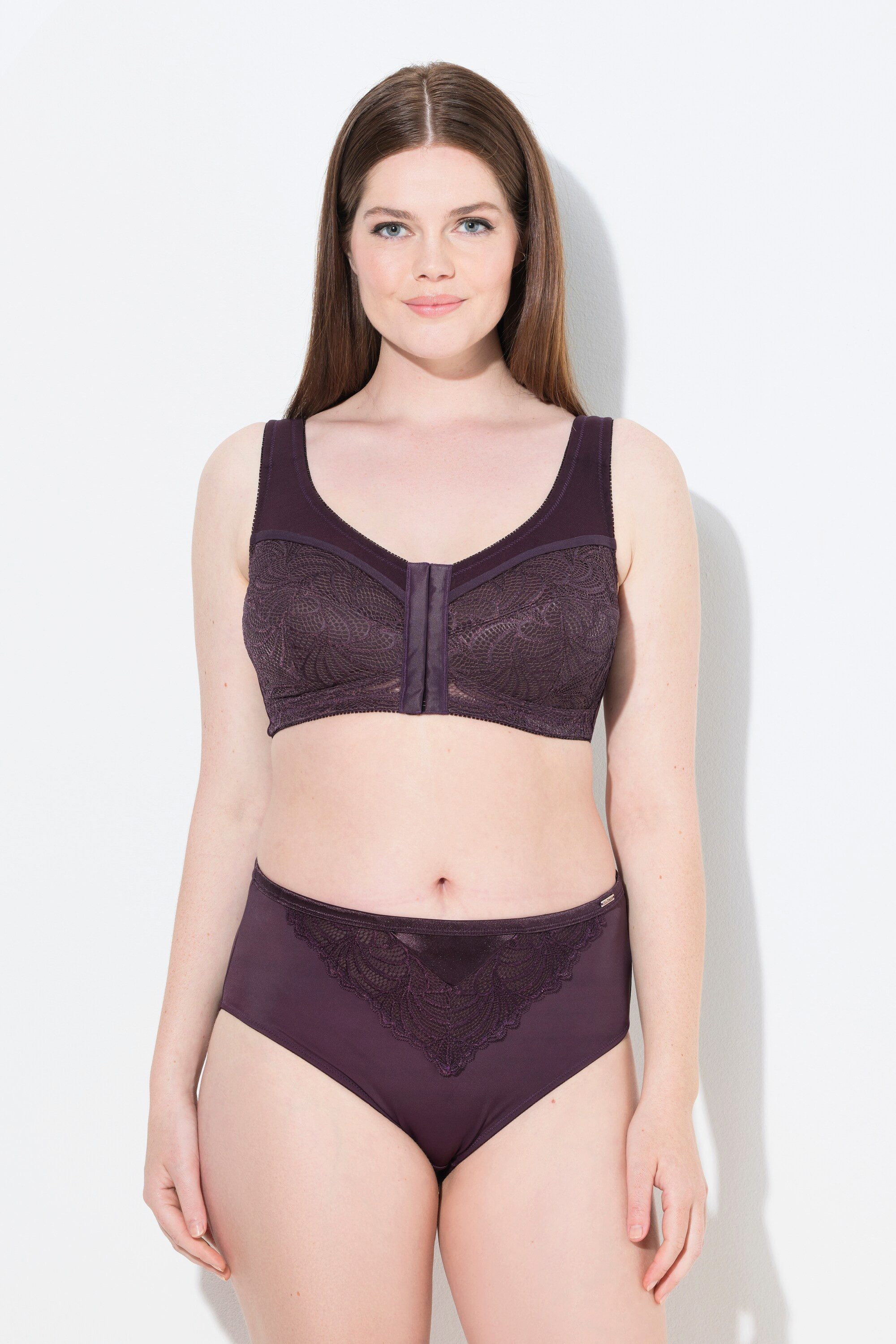 Ulla Popken Bügelloser BH Entlastungs-BH Vorderverschluss bügellos