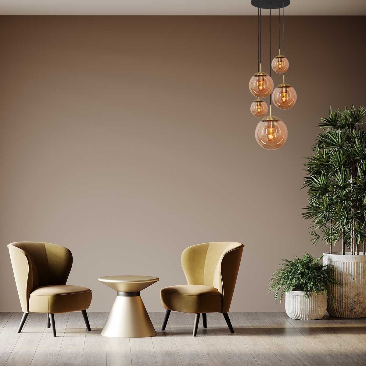 Liadomo Pendelleuchte Poliqua Rondell, ohne Leuchtmittel, Glasschirme günstig online kaufen