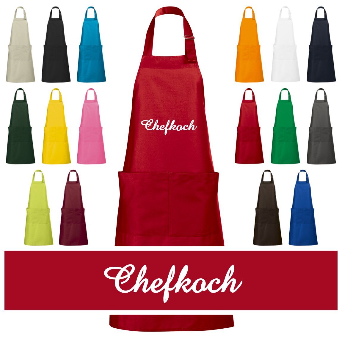 Schnoschi Kochschürze Hochwertige Küchenschürze mit Chefkoch günstig online kaufen