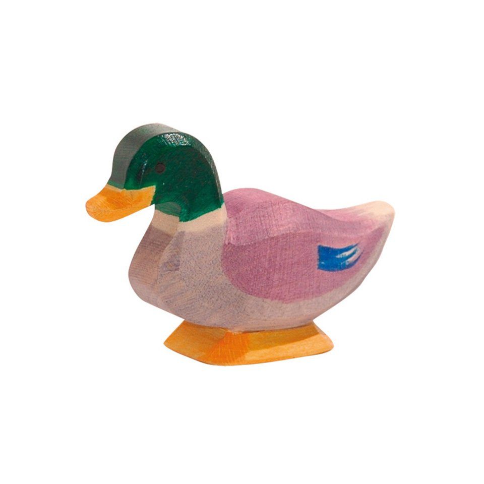 Ostheimer Spielfigur Erpel Holztier Spieltier bunt, (Set, 1-tlg., 1), Made in Germany, Holz aus verantwortungsvoller Forstwirtschaft