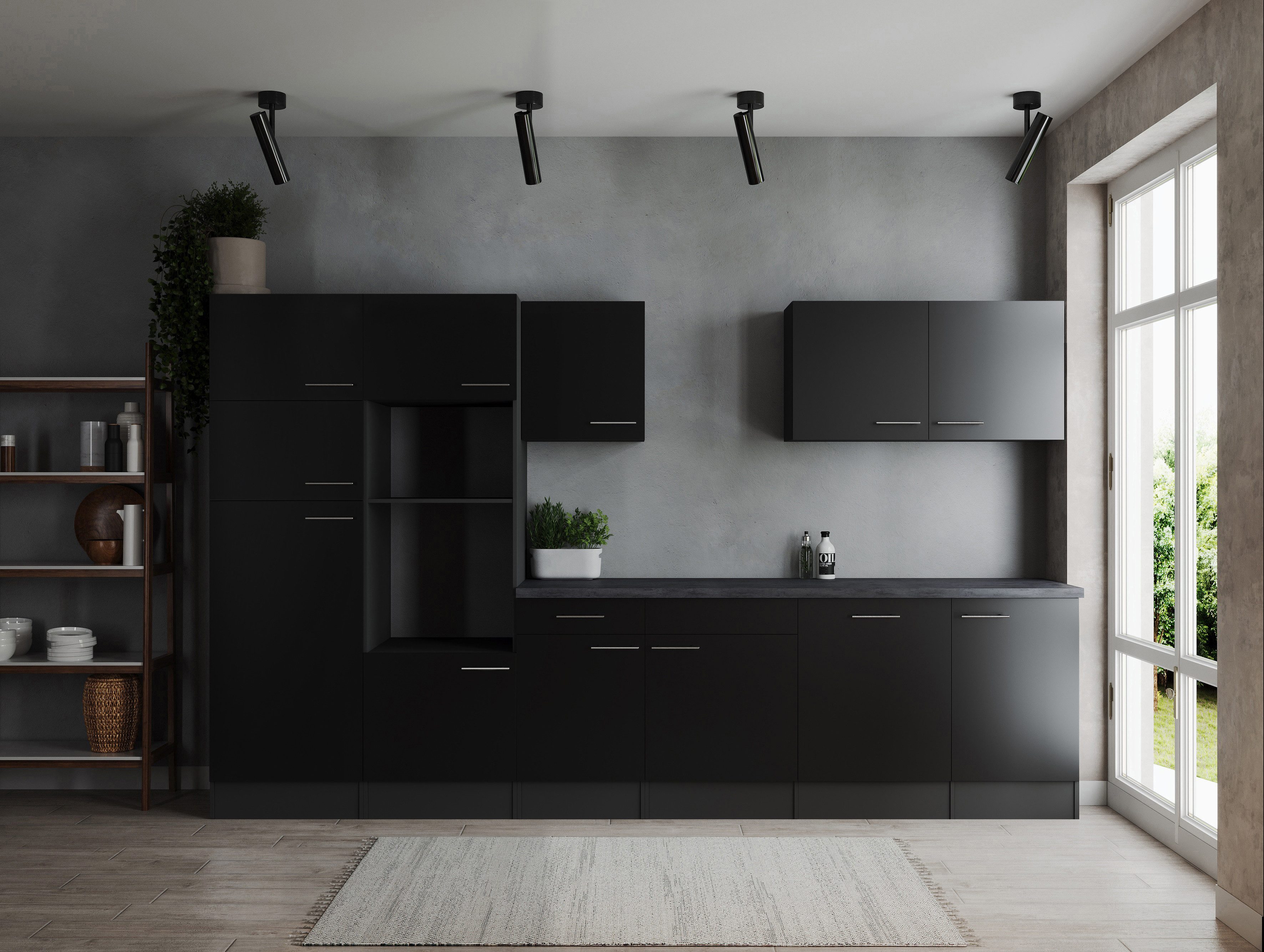 RESPEKTA Küchenzeile Oliver, Breite 340 cm, 90 cm Arbeitshöhe, in exklusiver Konfiguration für OTTO