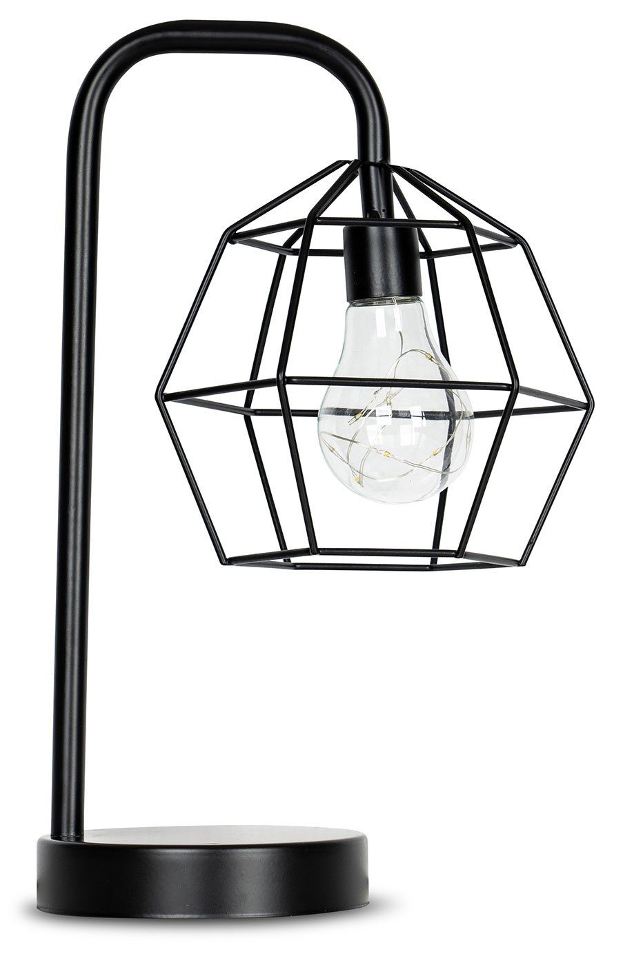 Levandeo® Nachttischlampe, levandeo Tischlampe Hoch LED Lampe Schwarz Metall 33cm Standleuchte
