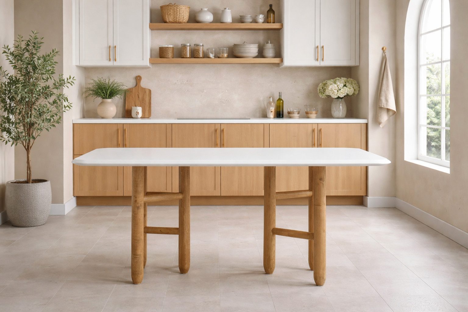 JVmoebel Esstisch Eleganter Esszimmertisch Hochwertiger Holztisch Edle Weiße Platte, Made in Europa