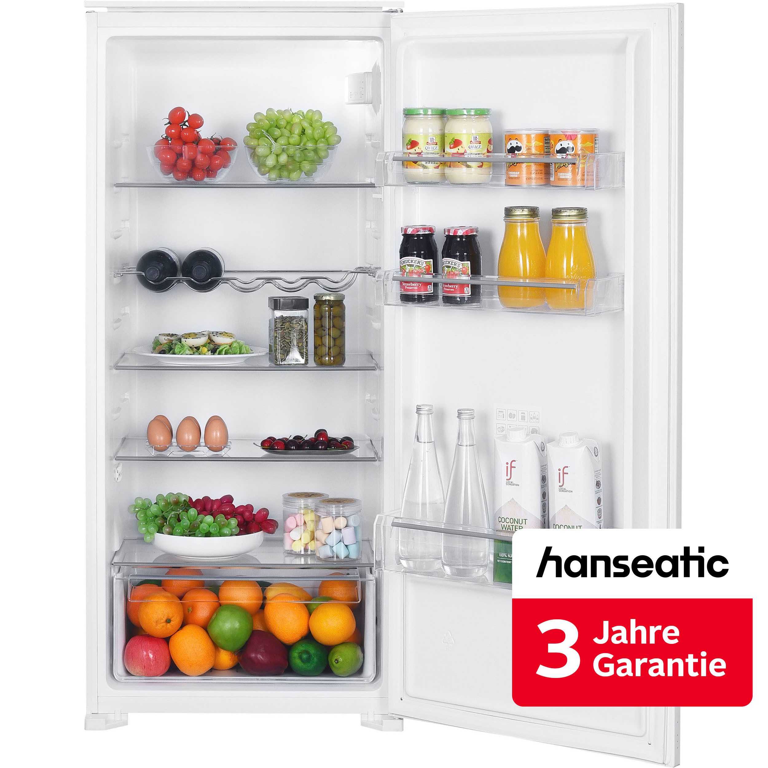 Hanseatic Einbaukühlschrank HEKS12254E, 123 cm hoch, 54 cm breit, inkl. 3 Jahre Herstellergarantie