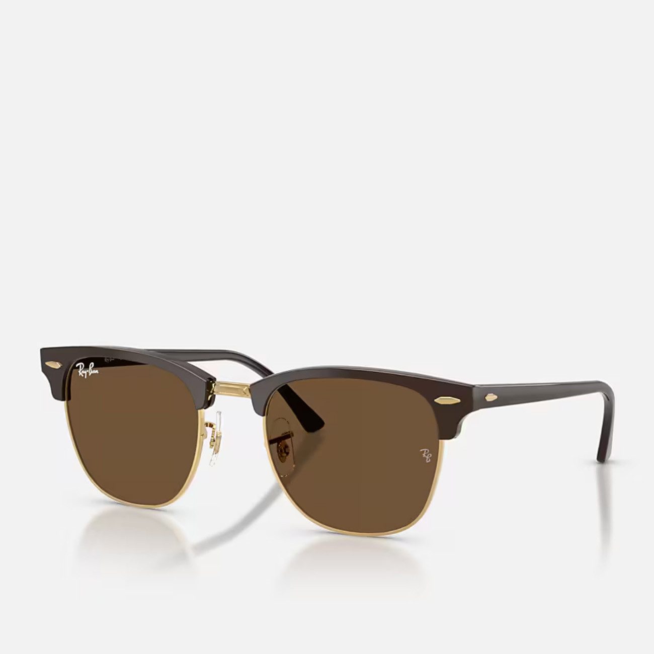 Ray-Ban Sonnenbrille Ray-Ban Clubmaster RB3016 687853 Brown on Gold Dark Brown