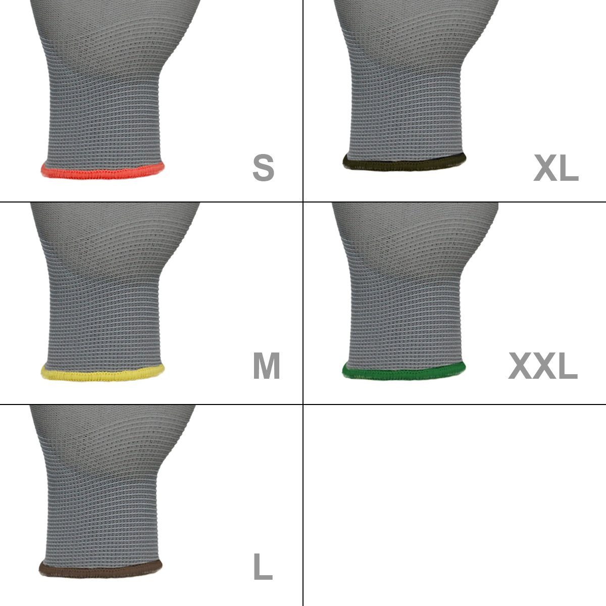 ECD Germany Arbeitshandschuh-Set Mechanikerhandschuhe 11-XX Grau Schutzhandschuhe Größe 60 rutschfest atmungsaktiv Paar Montagehandschuhe PU-Beschichtung