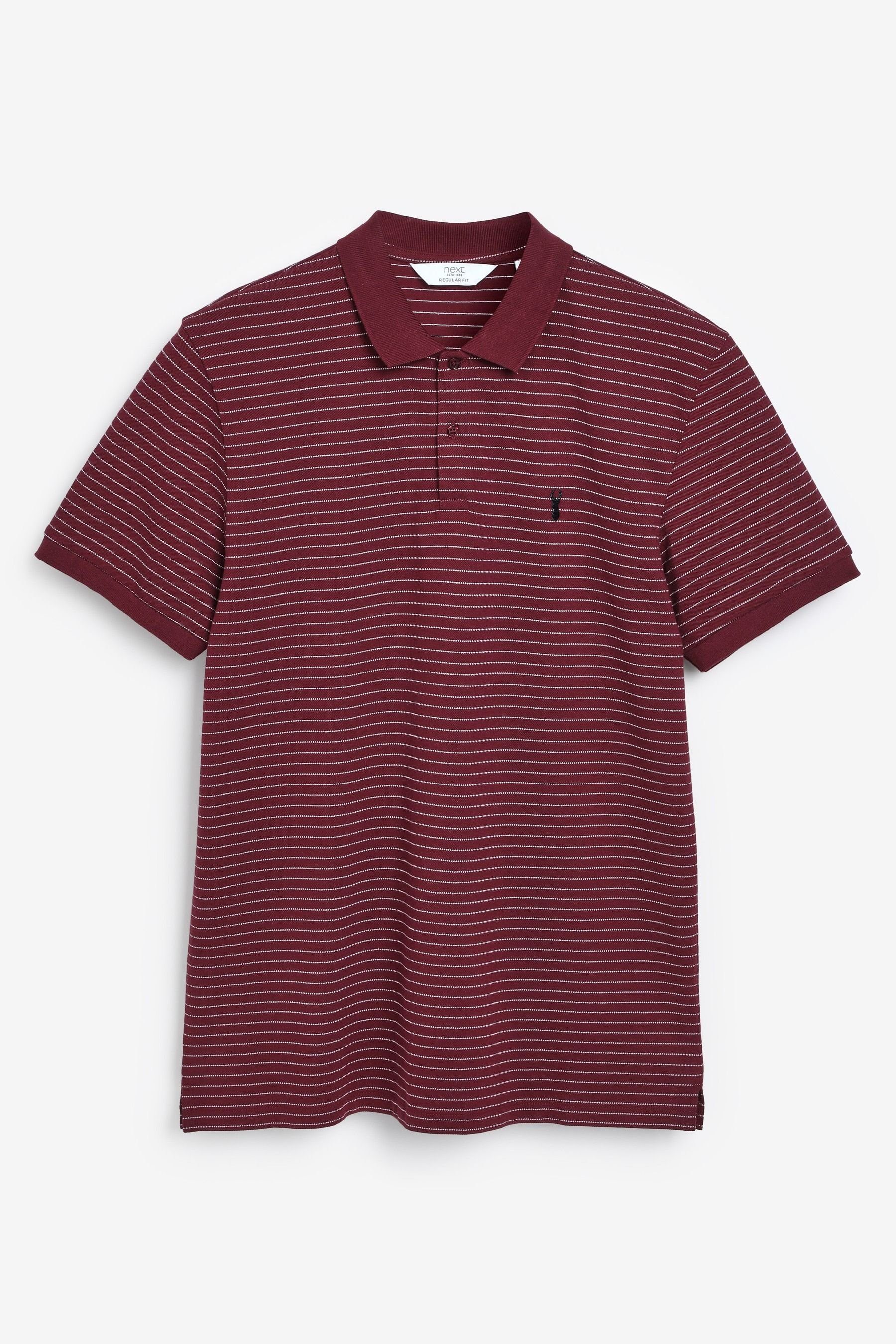 Piqué-Poloshirt Next Poloshirt Stripe (1-tlg) Burgundy Red