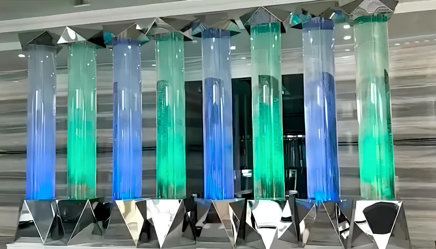 Zimmerbrunnen Wasserwand mit LED-Beleuchtung und dekorativen Wandpaneelen