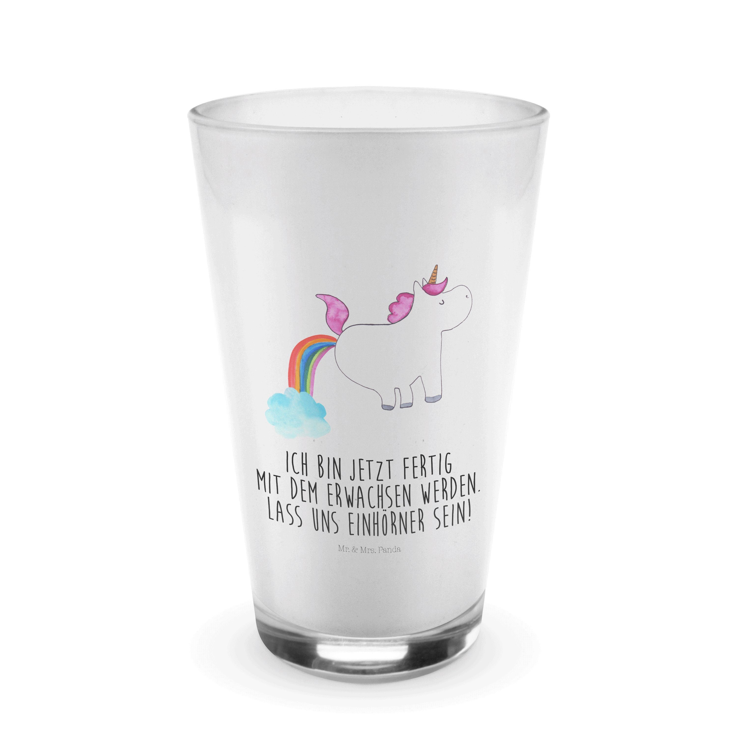 Pupsend Transparent Mr. Premium Glas Panda Glas & Mrs. Einhorn lustig, Glitzer, - Geschenk, C, Unicorn, -