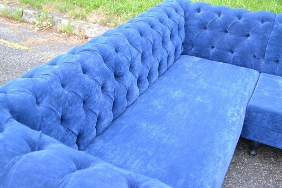 JVmoebel Chesterfield-Sofa Chesterfield Eckcouch Polster Sitz Stoff Garnitur Wohnlandschaft Sofas, Made in Europa