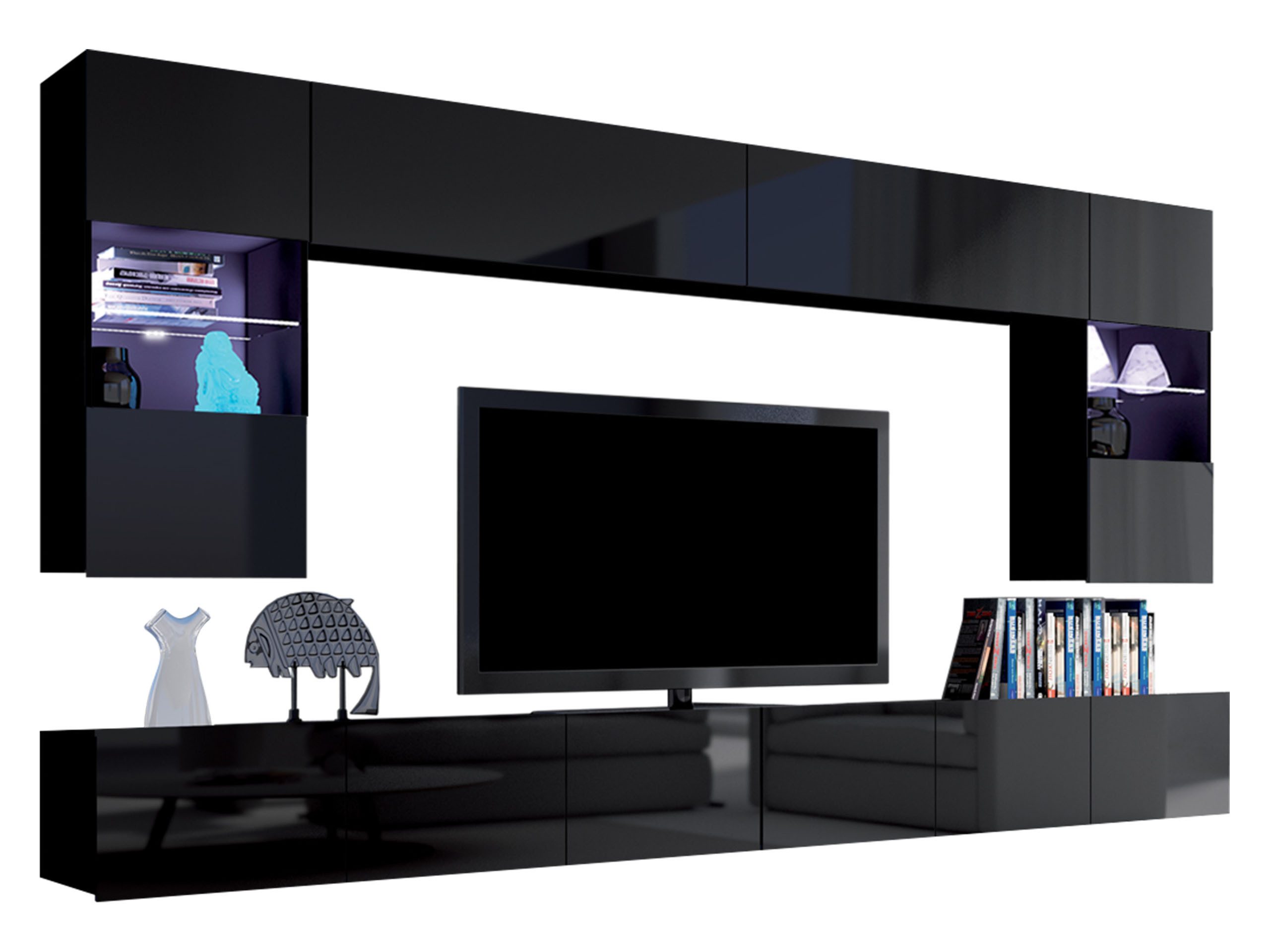 MIRJAN24 Wohnwand Calabrini I, (6er-Set, 2x TV-Lowboard, 2x Wandregal, 2x H günstig online kaufen