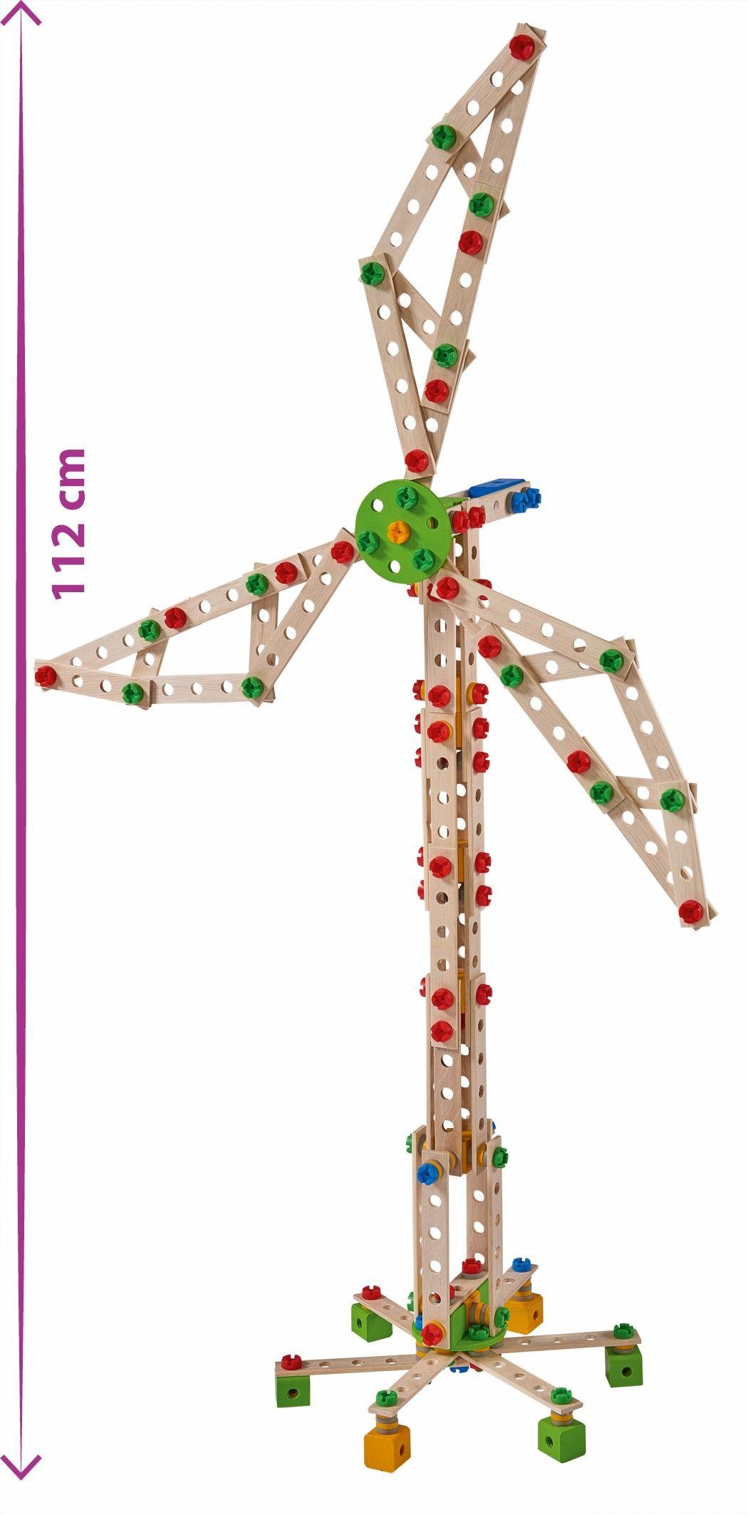 Eichhorn Konstruktionsspielsteine Holzspielzeug, Constructor Windrad Made St), schützt (300 FSC®- in weltweit Wald - 300tlg., Germany