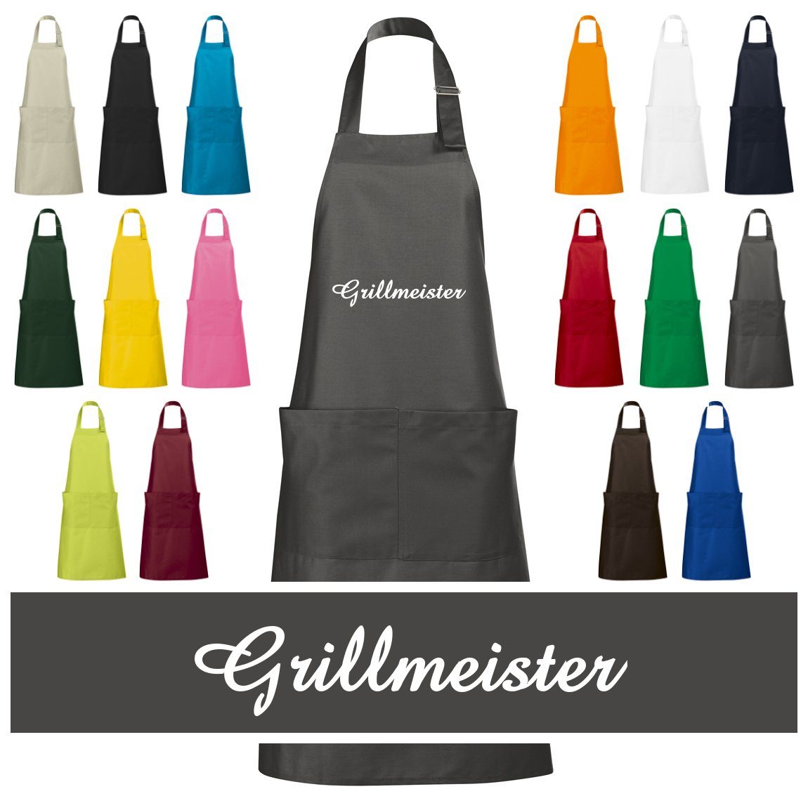Schnoschi Grillschürze Hochwertige Küchenschürze mit Grillmeister günstig online kaufen